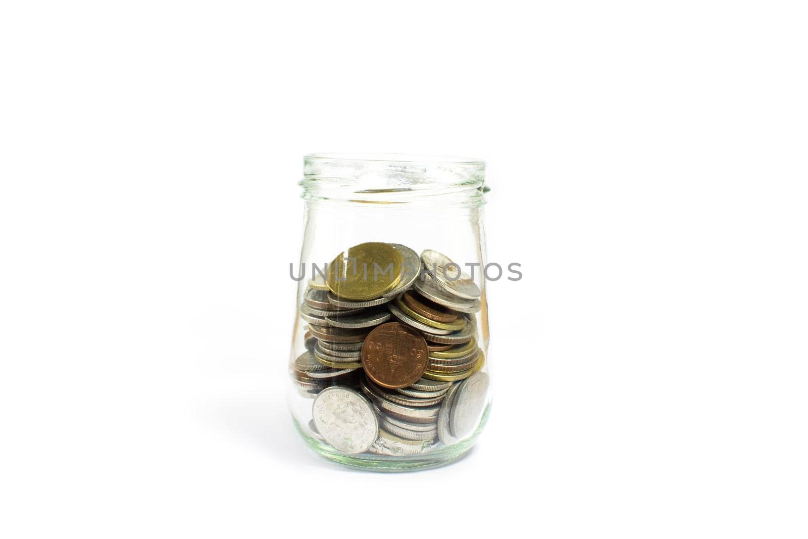 Saving money and account growth business concept. Coin thai baht.