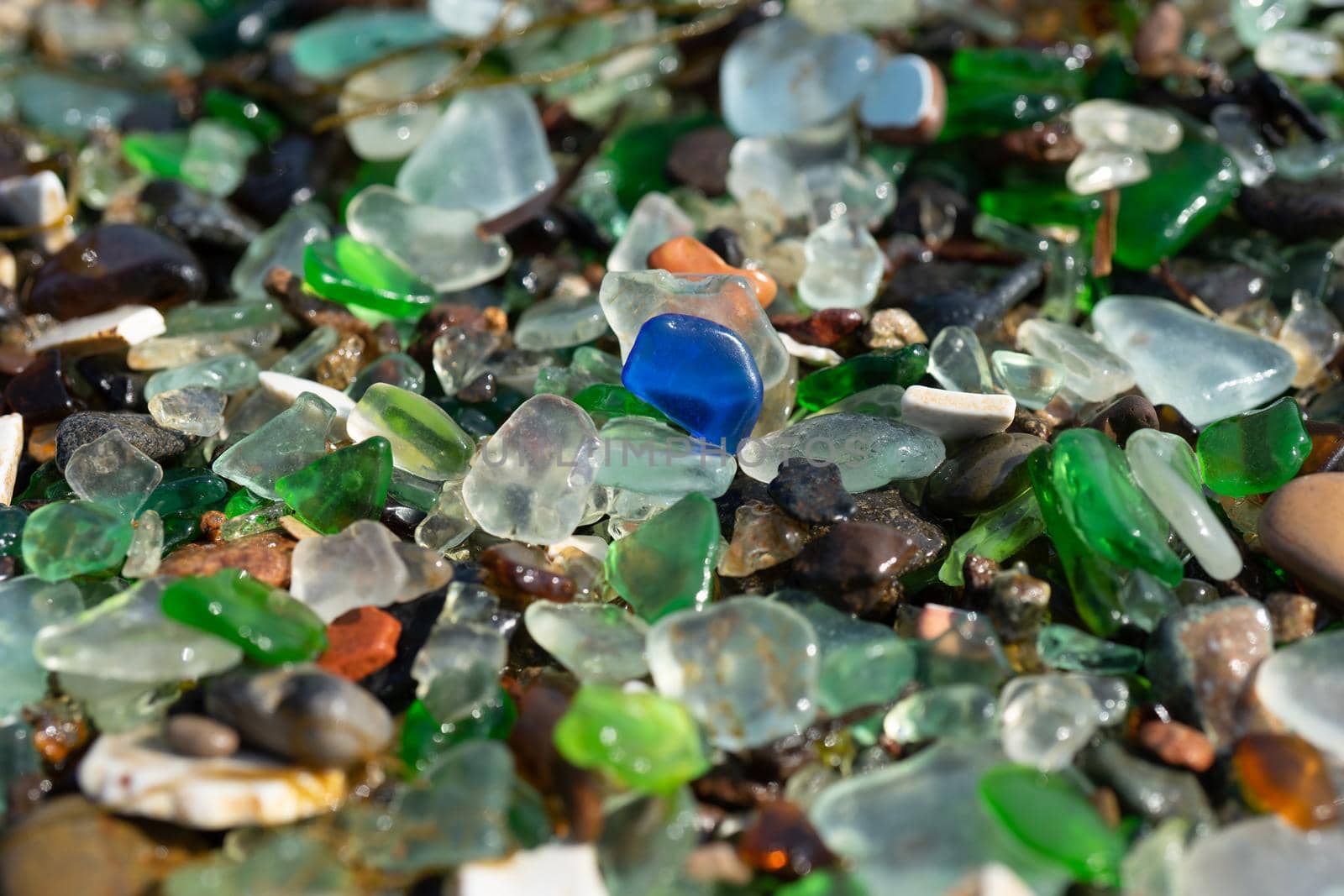 Natural background of sea glass.