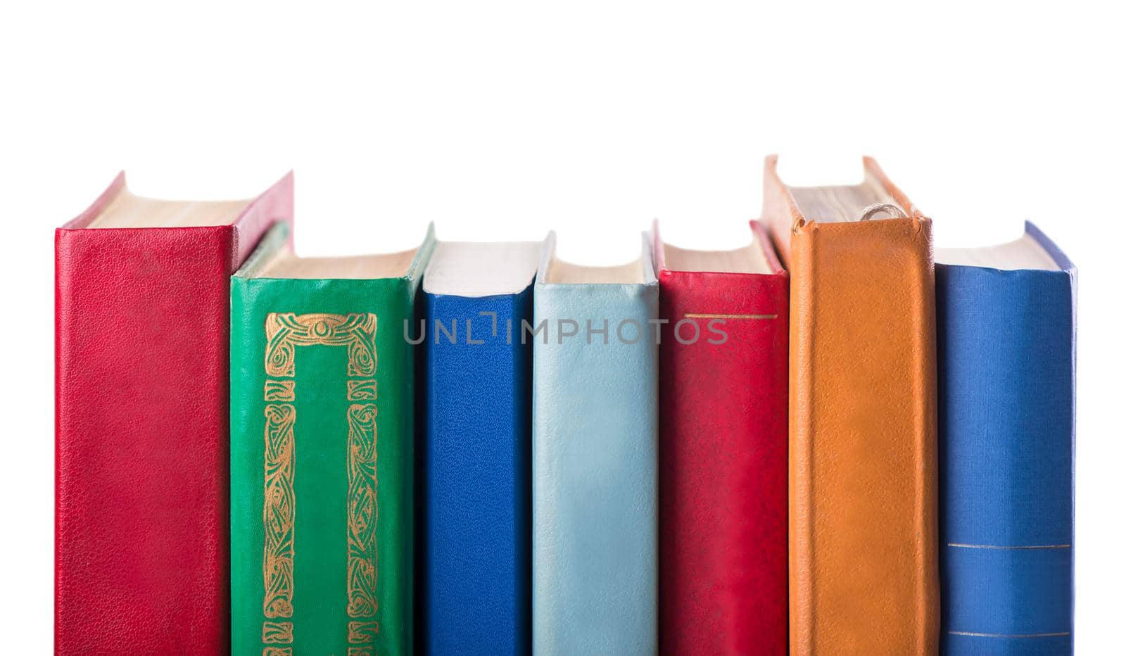 stack of Old books isolated on white by aprilphoto