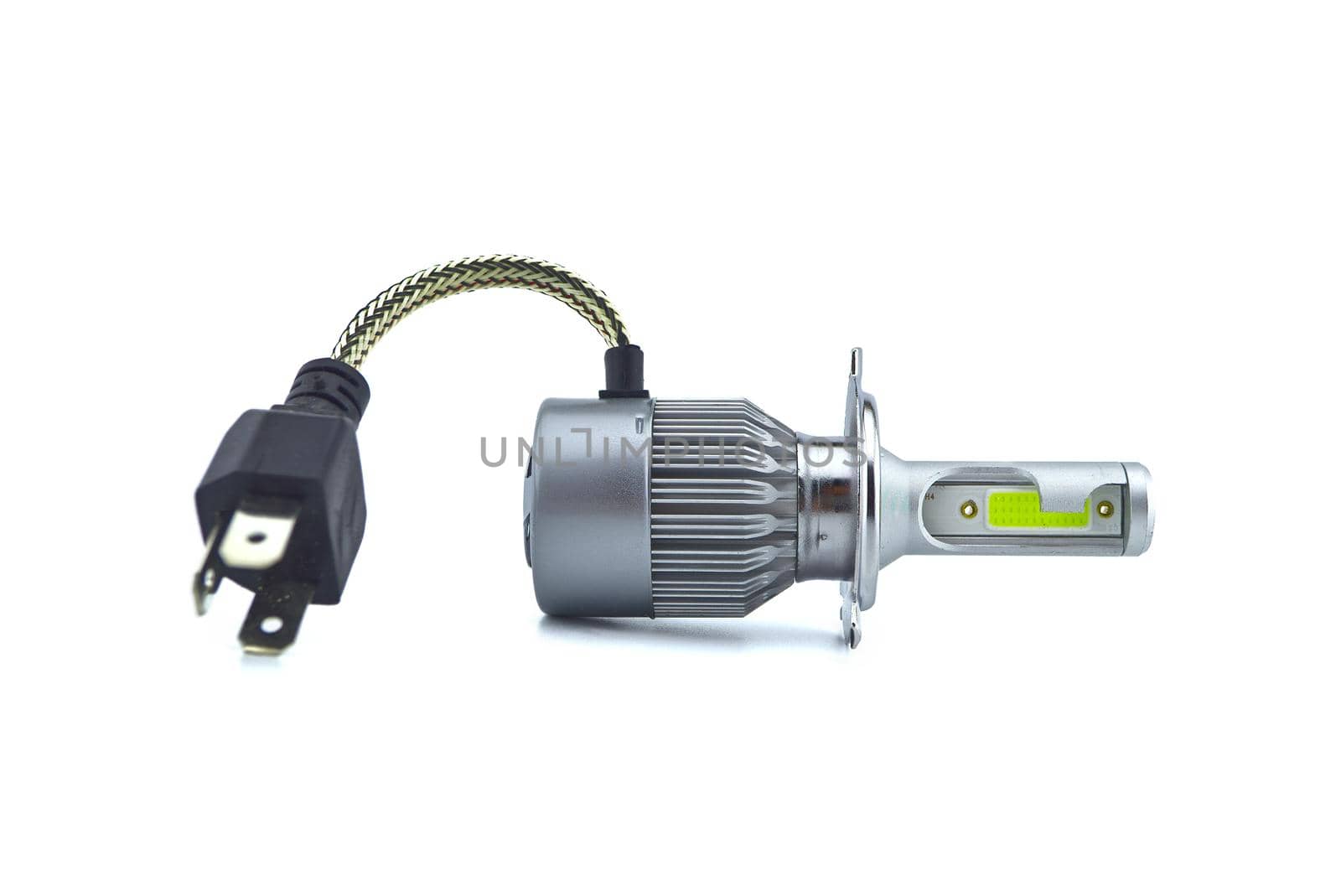 Car H4 LED headlight bulb isolated on white background