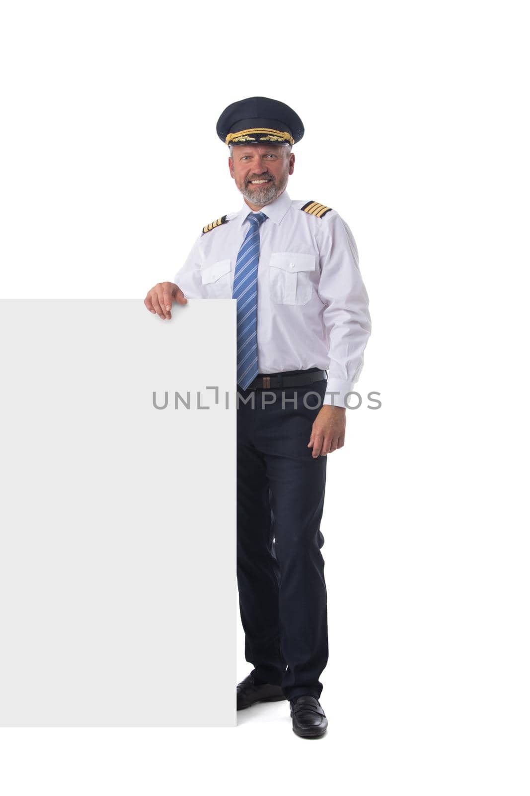 Pilot holding blank banner by ALotOfPeople