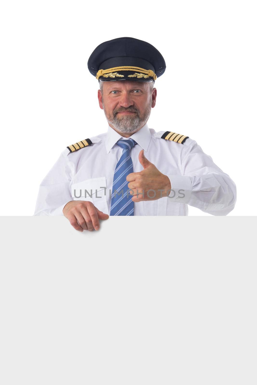 Pilot holding blank banner by ALotOfPeople