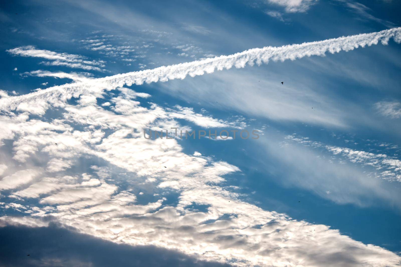 blue sky background with white clouds. Natural composition of nature.