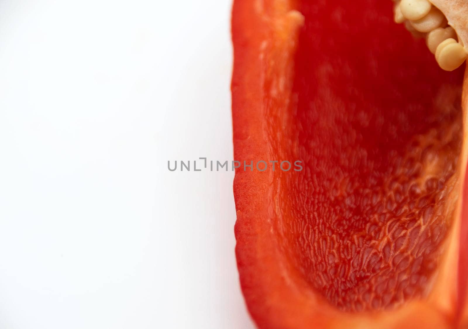 Ripe juicy bell peppers in a cut close-up.