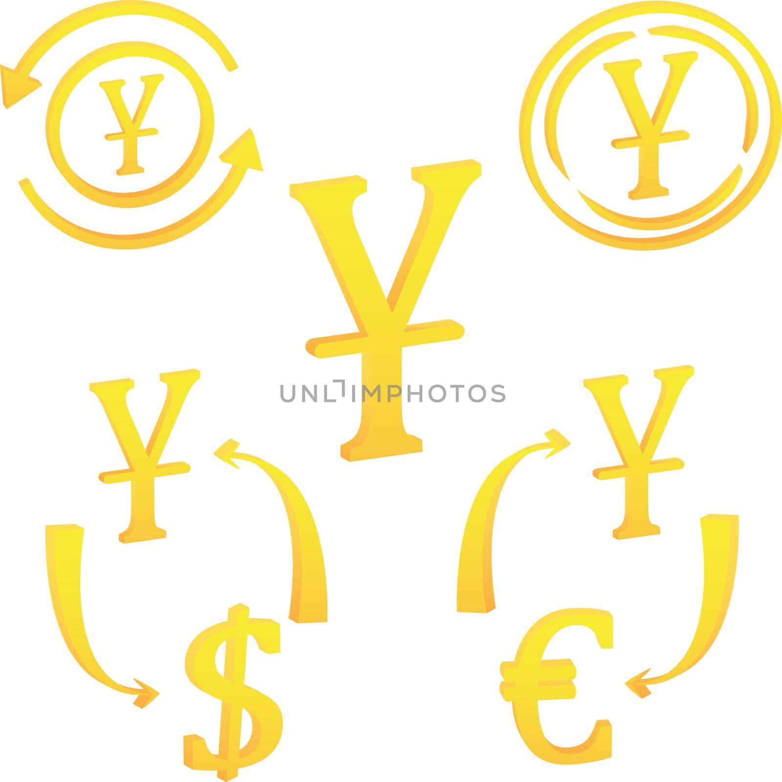 Chinese Yan currency symbol of China. icon vector illustration on a white background