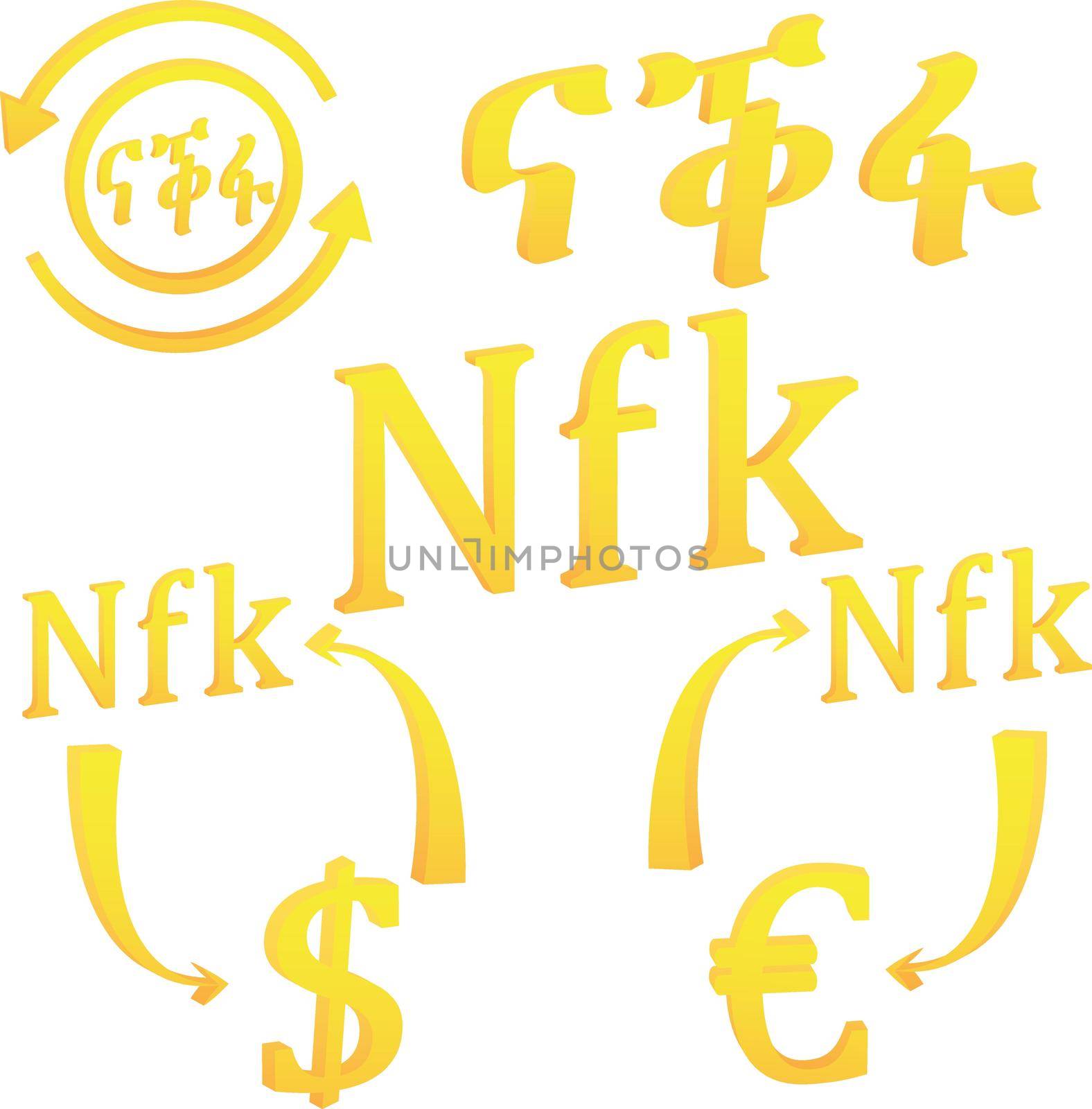 Eritrean Nakfa currency symbol icon of Eritrea vector illustration on a white background
