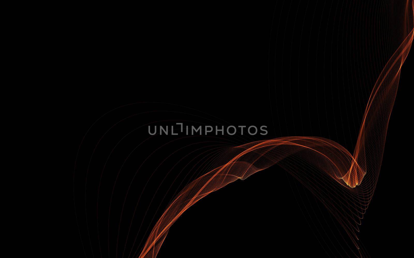 Dark abstract background with a glowing abstract waves by teerawit