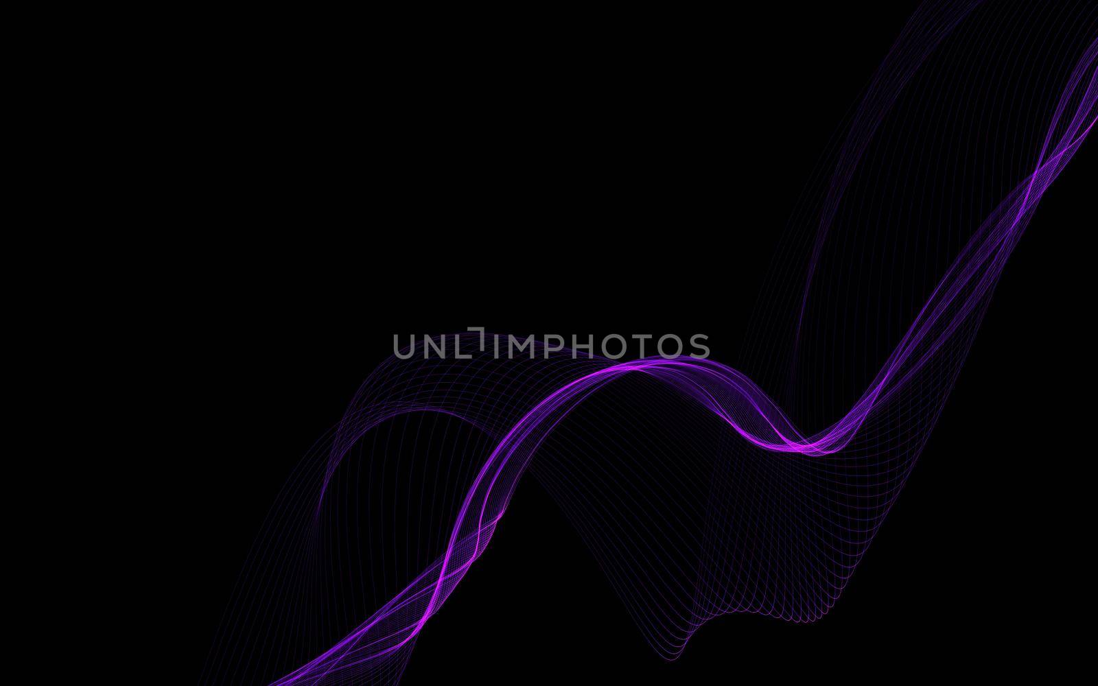 Dark abstract background with a glowing abstract waves by teerawit