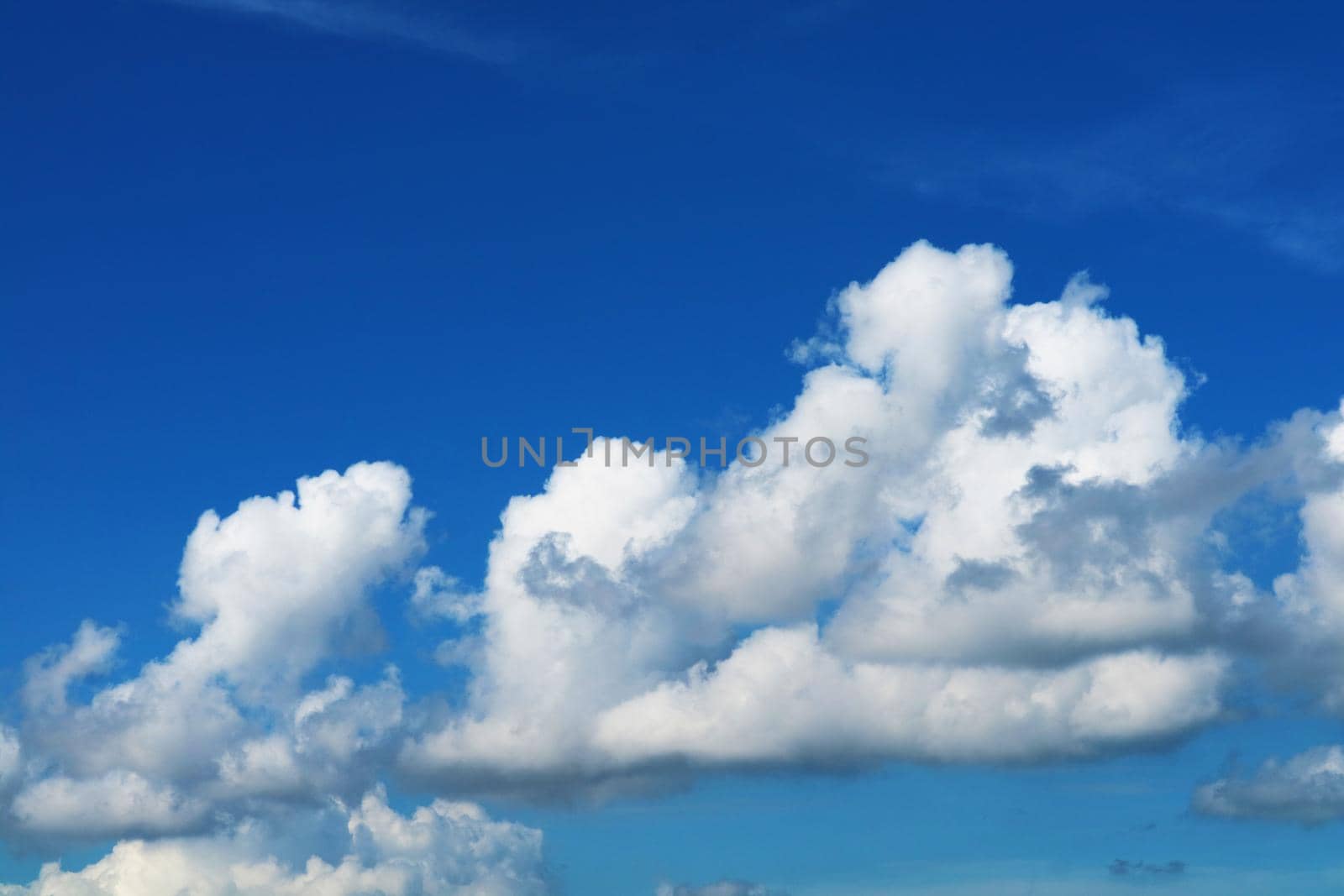 huge heap pure clear blue sky white cloud in the autumn and sunlight shiny on a day