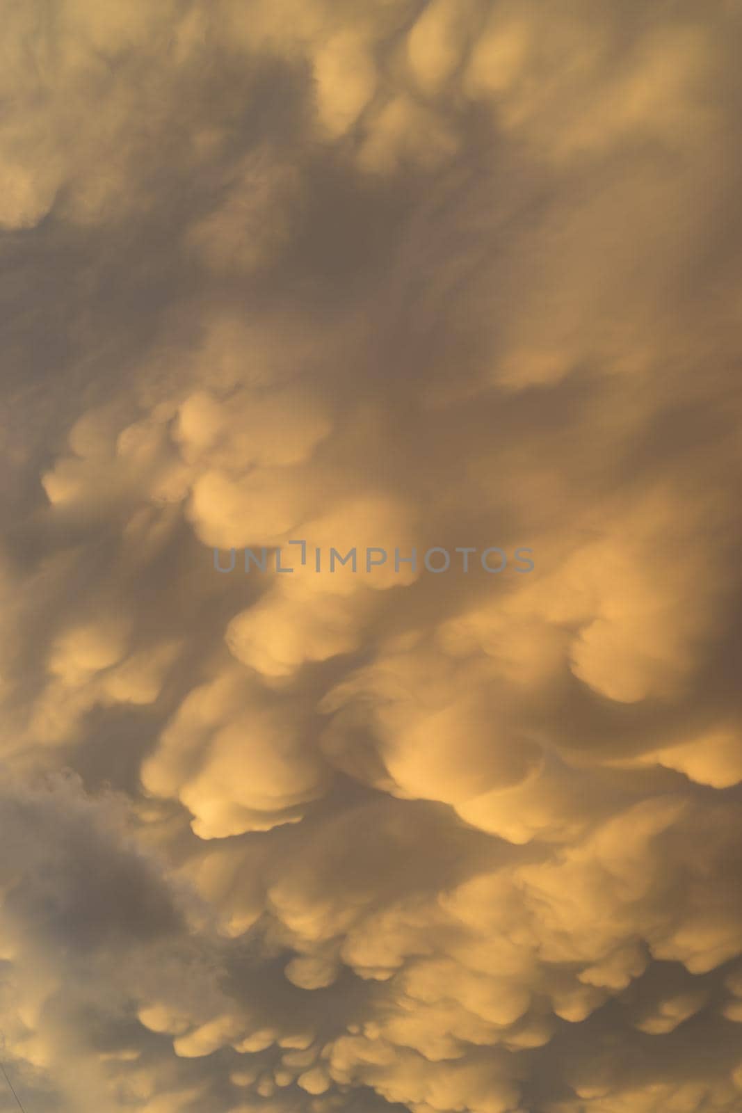 Natural background with mammatus clouds.