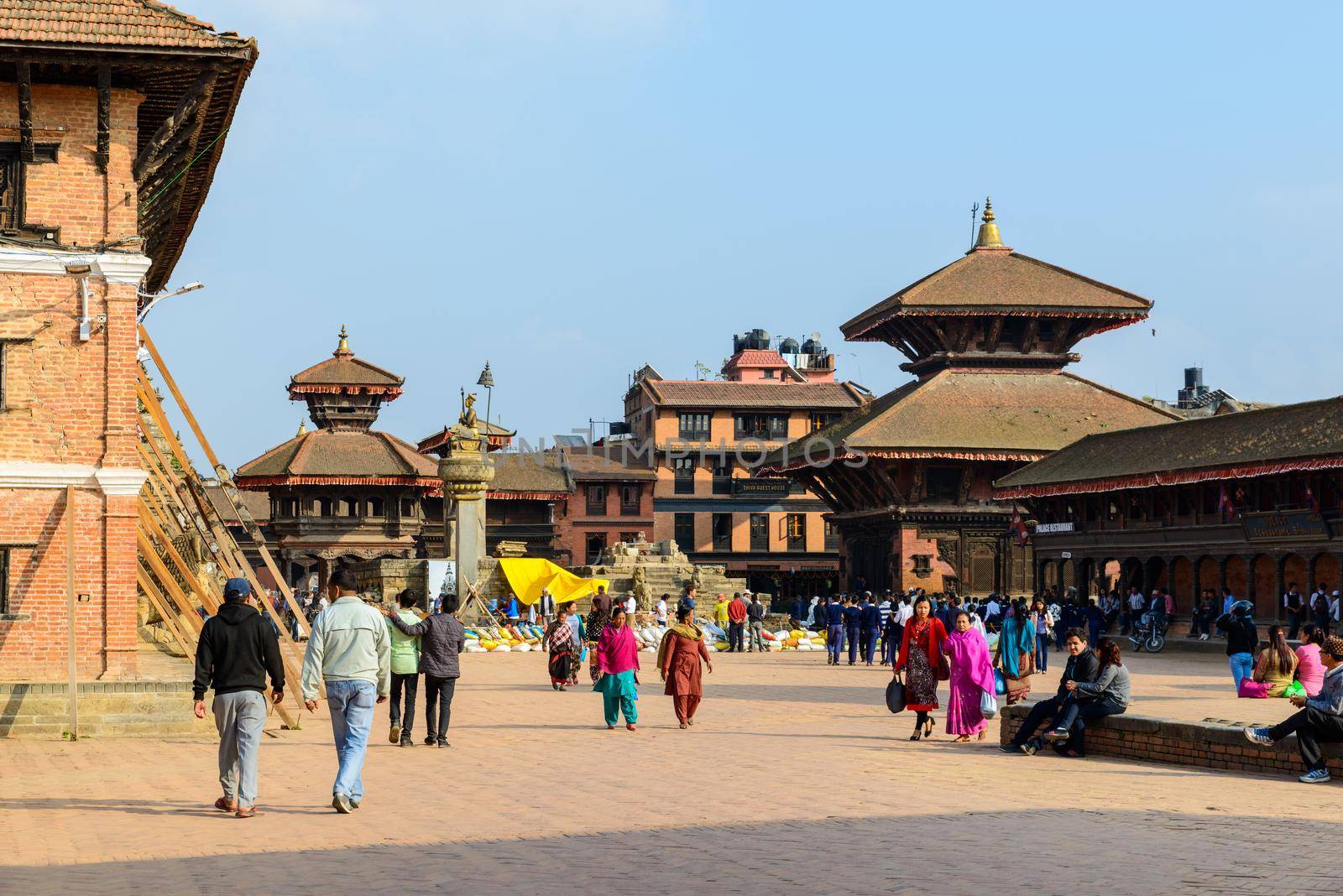 BHAKTAPUR, NEPAL - CIRCA NOVEMBER 2015: Bhaktapur Durbar Square is a UNESCO World Heritage Site.