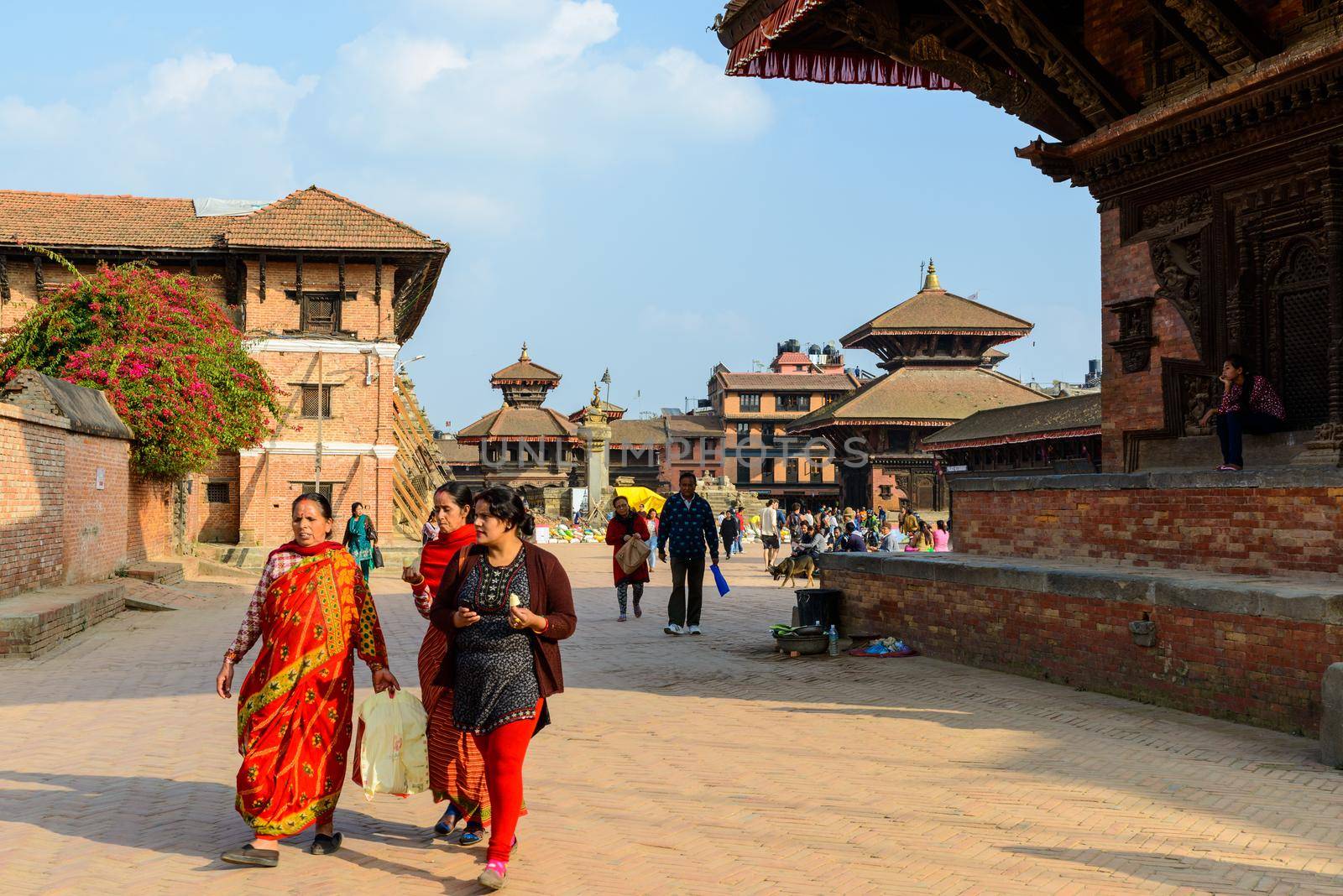 BHAKTAPUR, NEPAL - CIRCA NOVEMBER 2015: Bhaktapur Durbar Square is a UNESCO World Heritage Site.