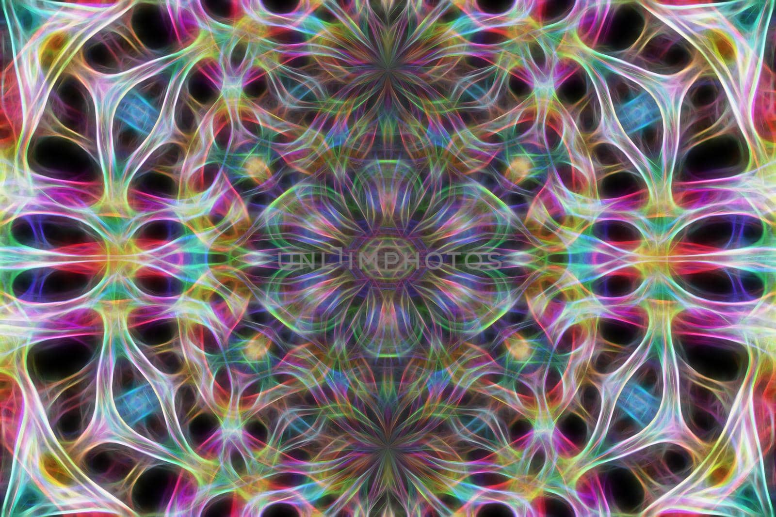 Abstract multicolored fractal neon background.