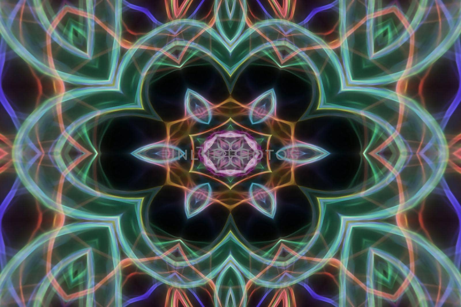 Abstract multicolored fractal neon background.