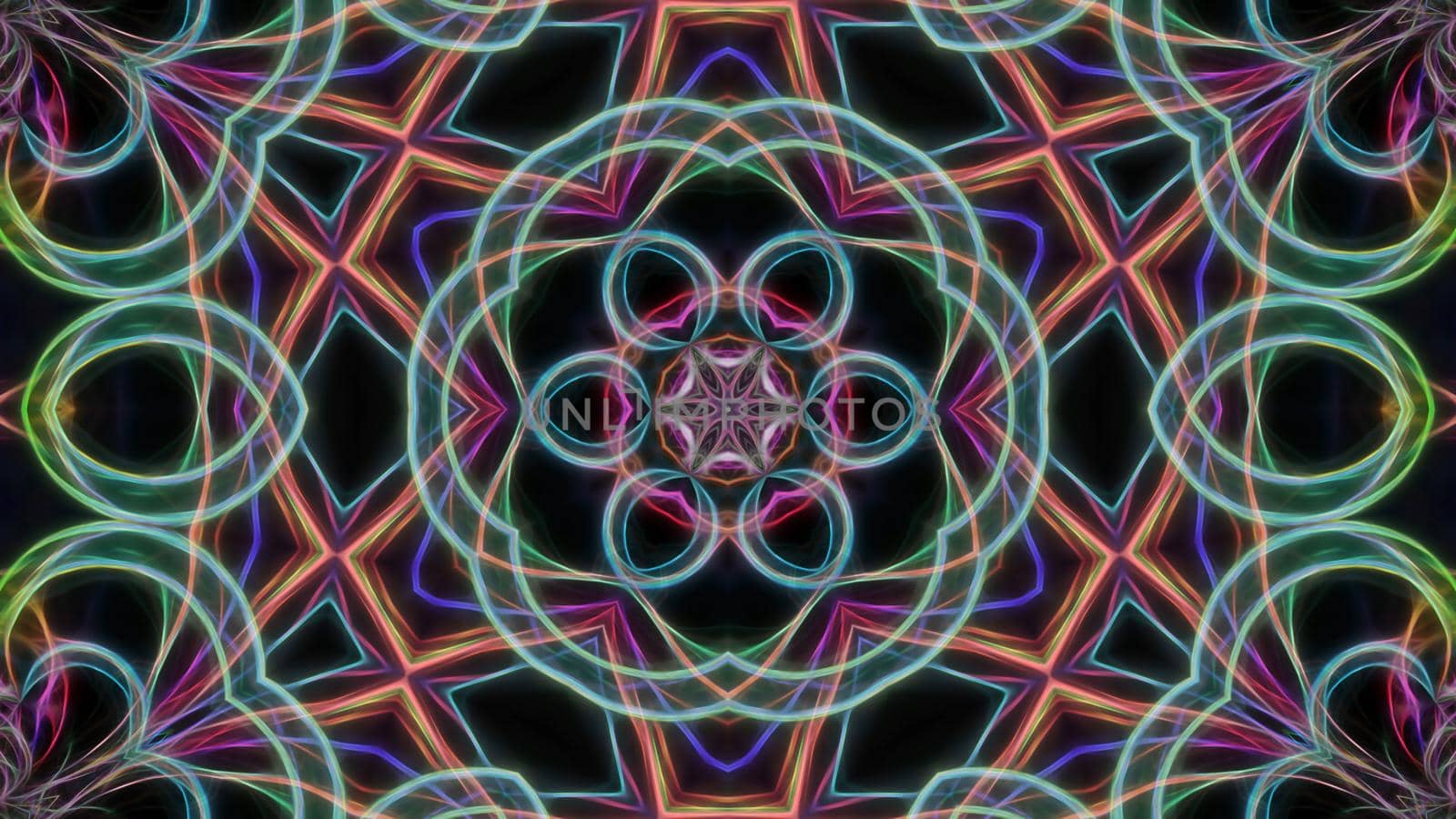 Abstract multicolored fractal neon background.