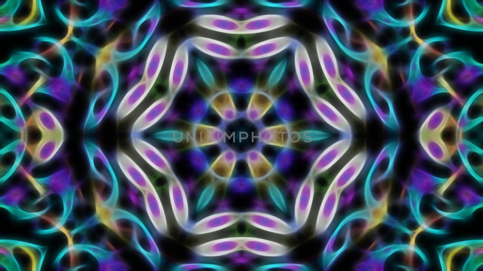 Abstract neon blurry patterned symmetrical background. For design and network