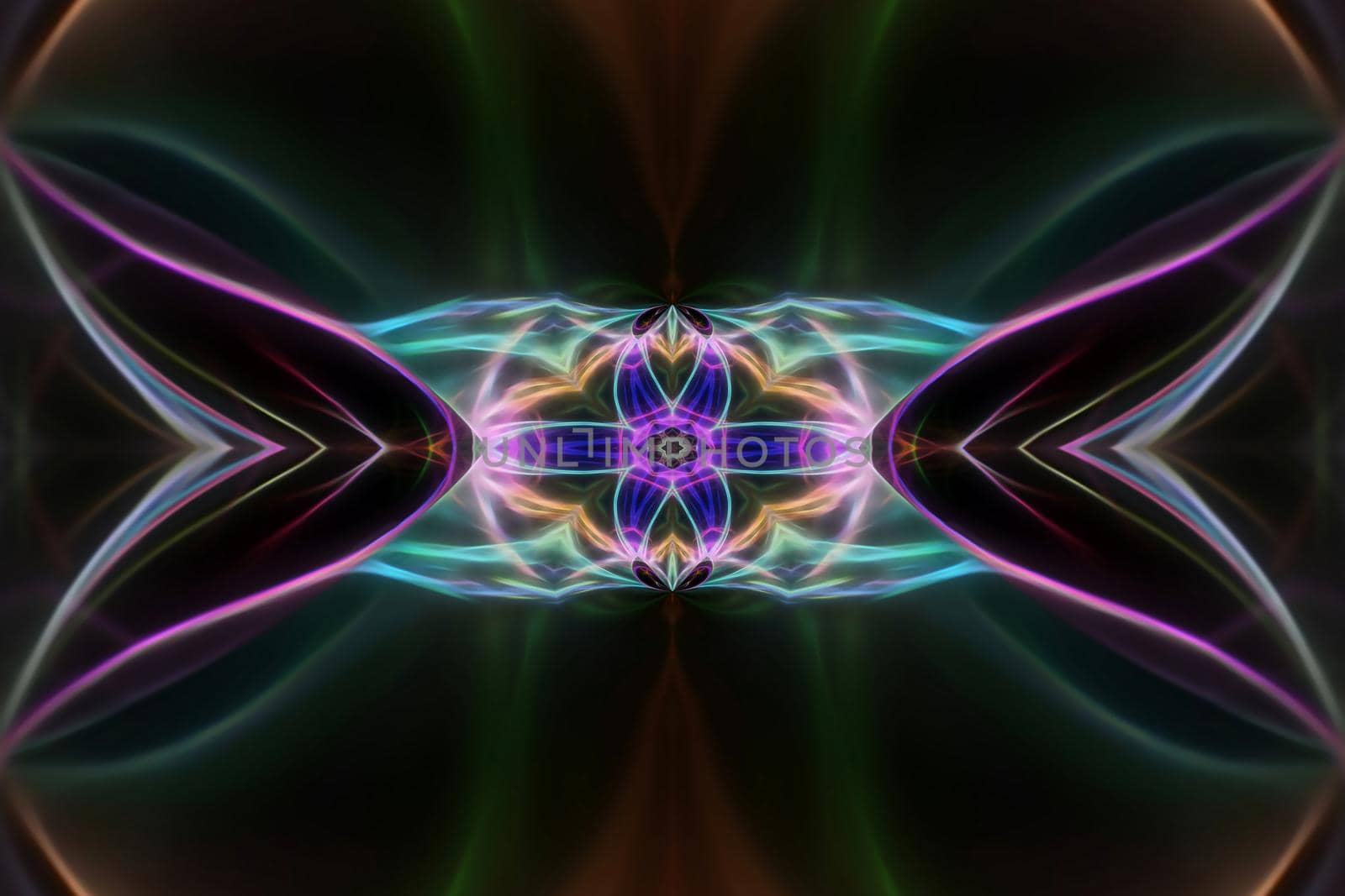 Abstract multicolored fractal neon background.