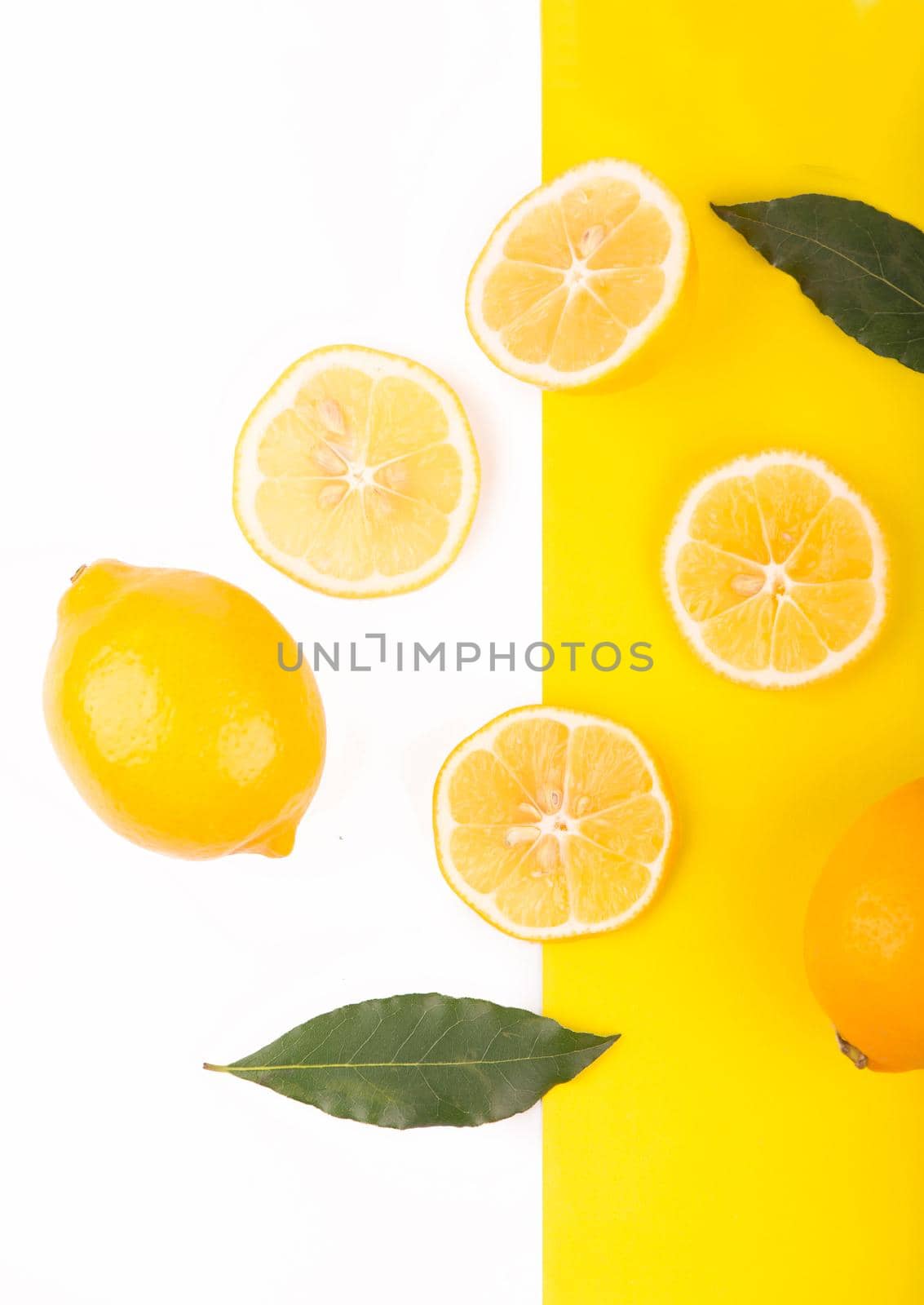 Creative layout made of lemon. Flat lay. Food concept.