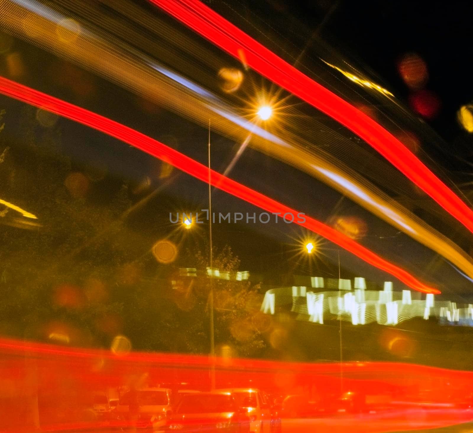Night traffic in the city, high exposure abstract background