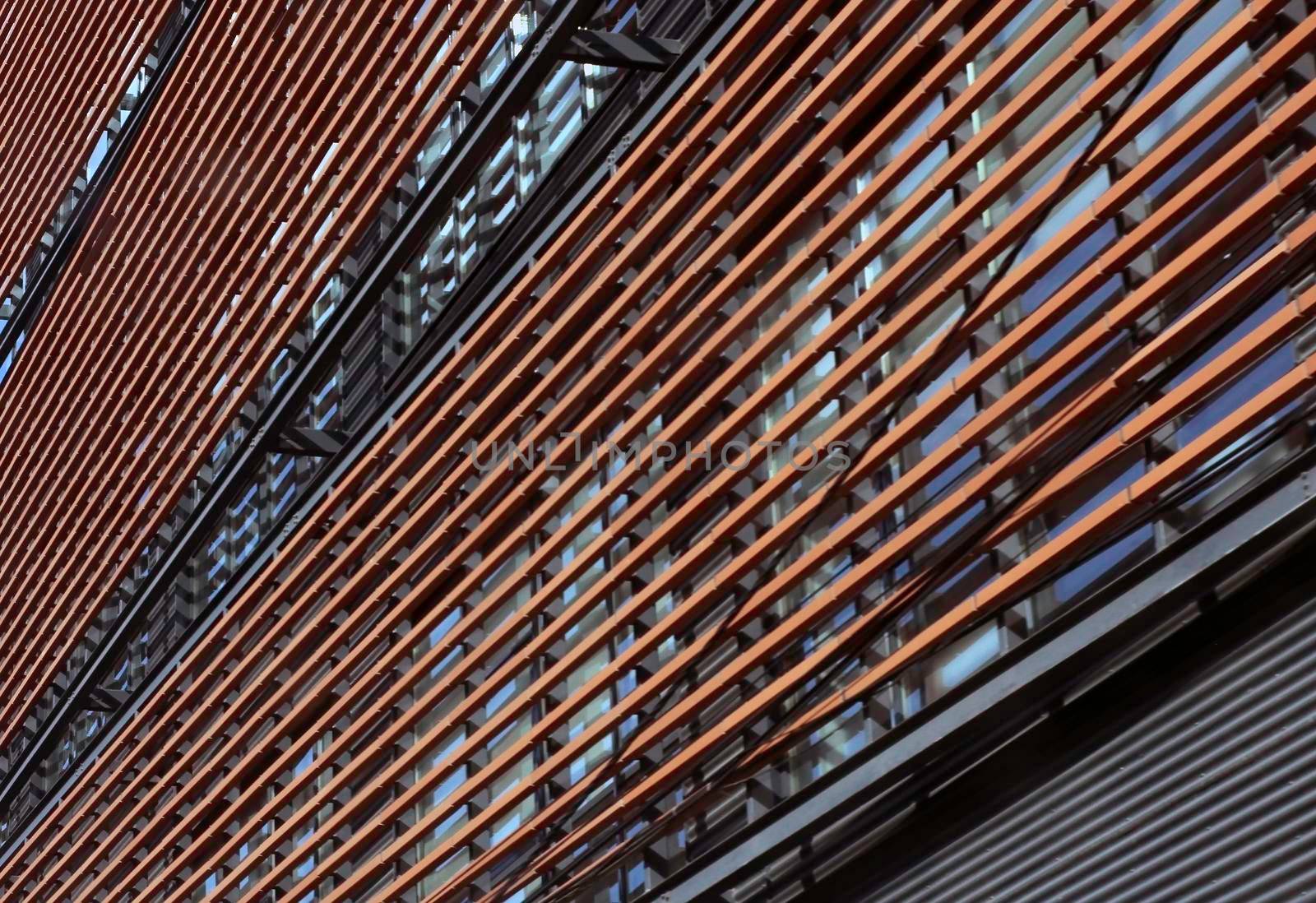 Modern architectural details. The facade of a modern, abstract building