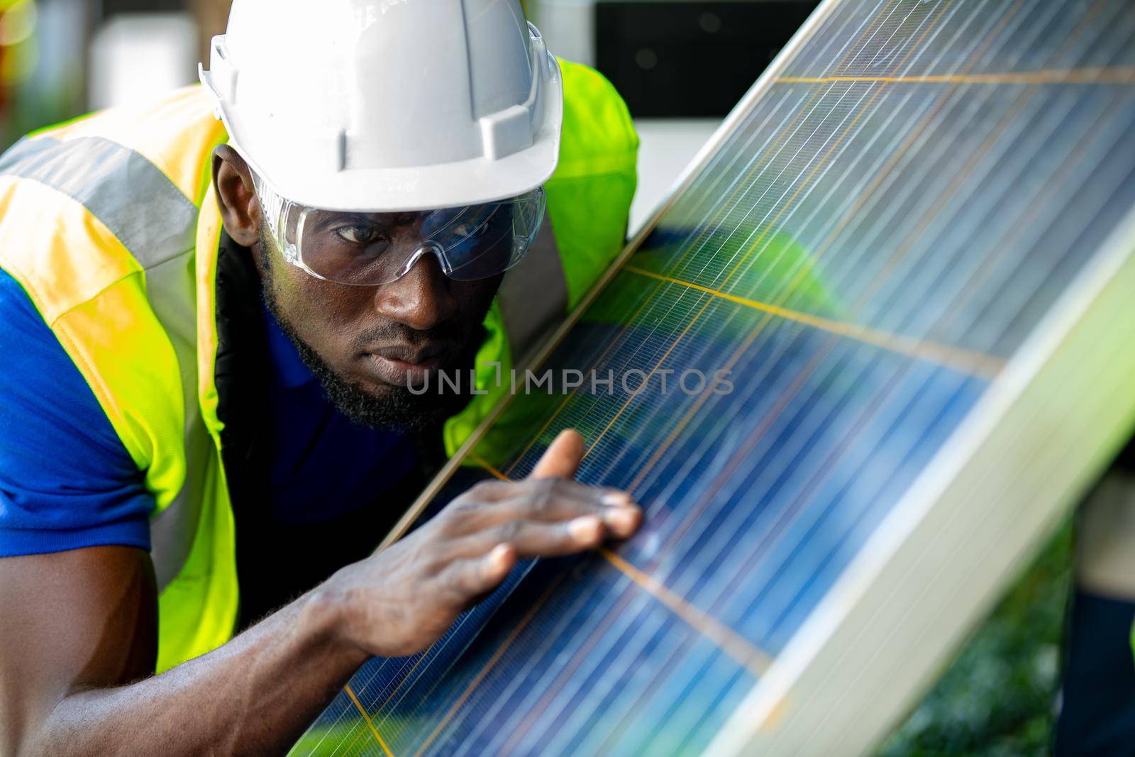 maintenance engineer, Solar energy systems engineer perform analysis solar panels by chuanchai