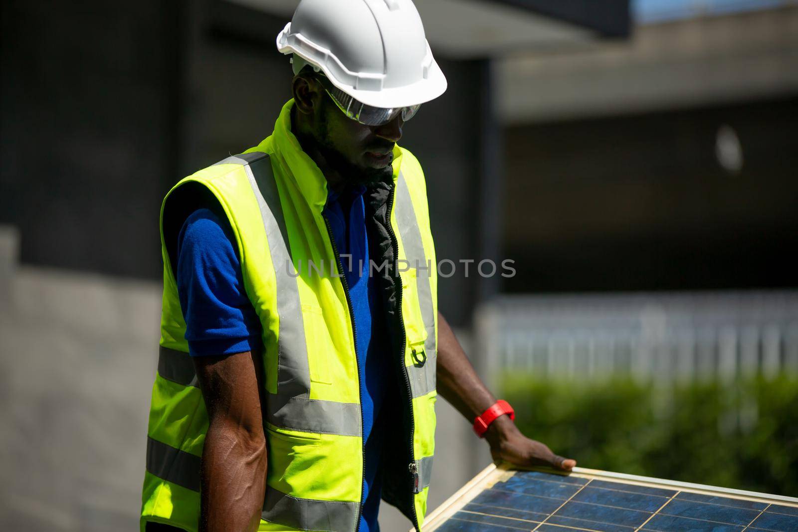 maintenance engineer, Solar energy systems engineer perform analysis solar panels by chuanchai