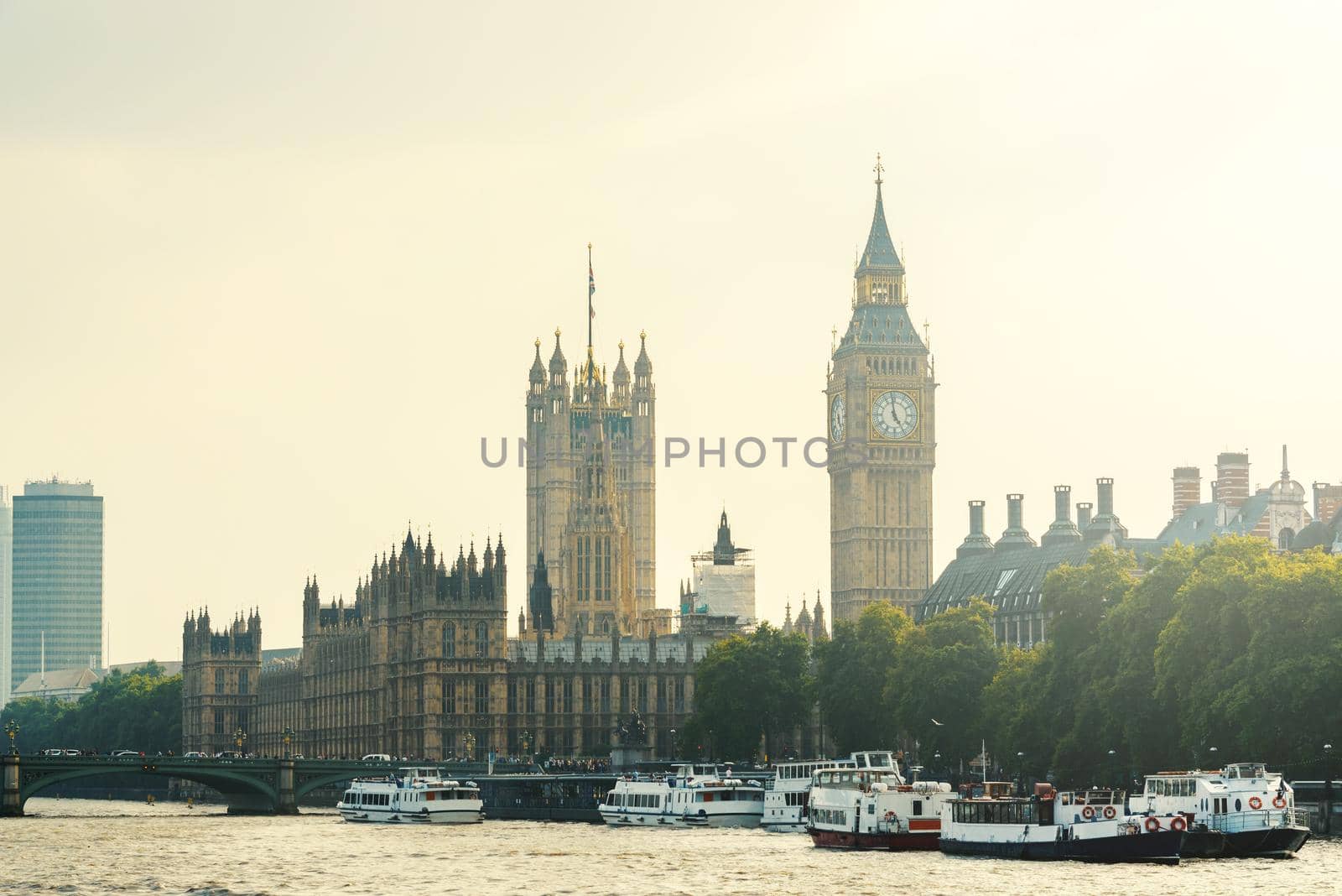 The Palace of Westminster and the Clock Tower in London, UK by dutourdumonde