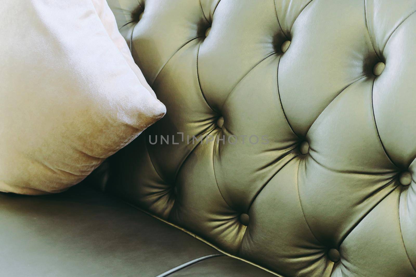 Detail image of vintage of leather sofa