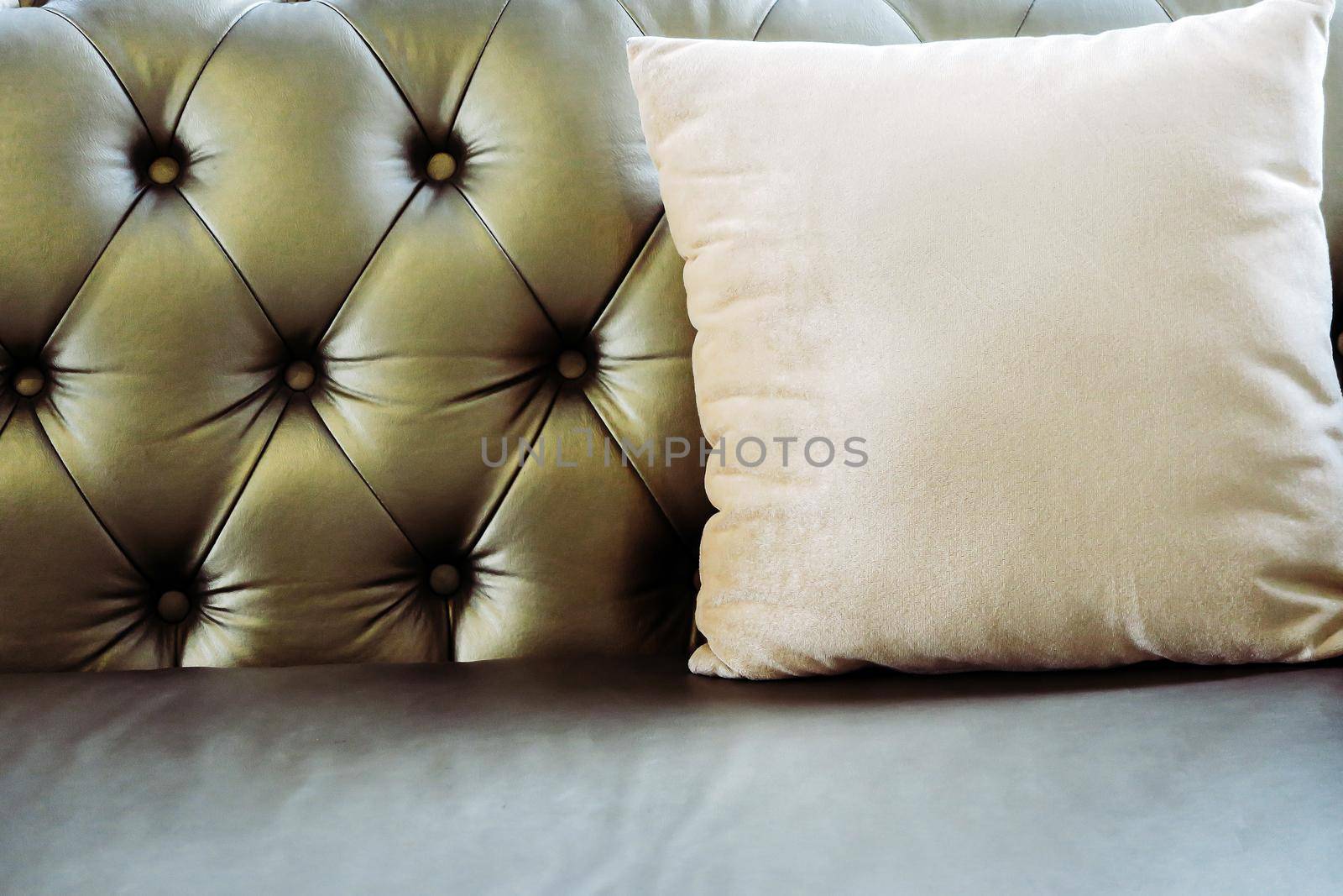 detail image of cushion on sofa, modern living room