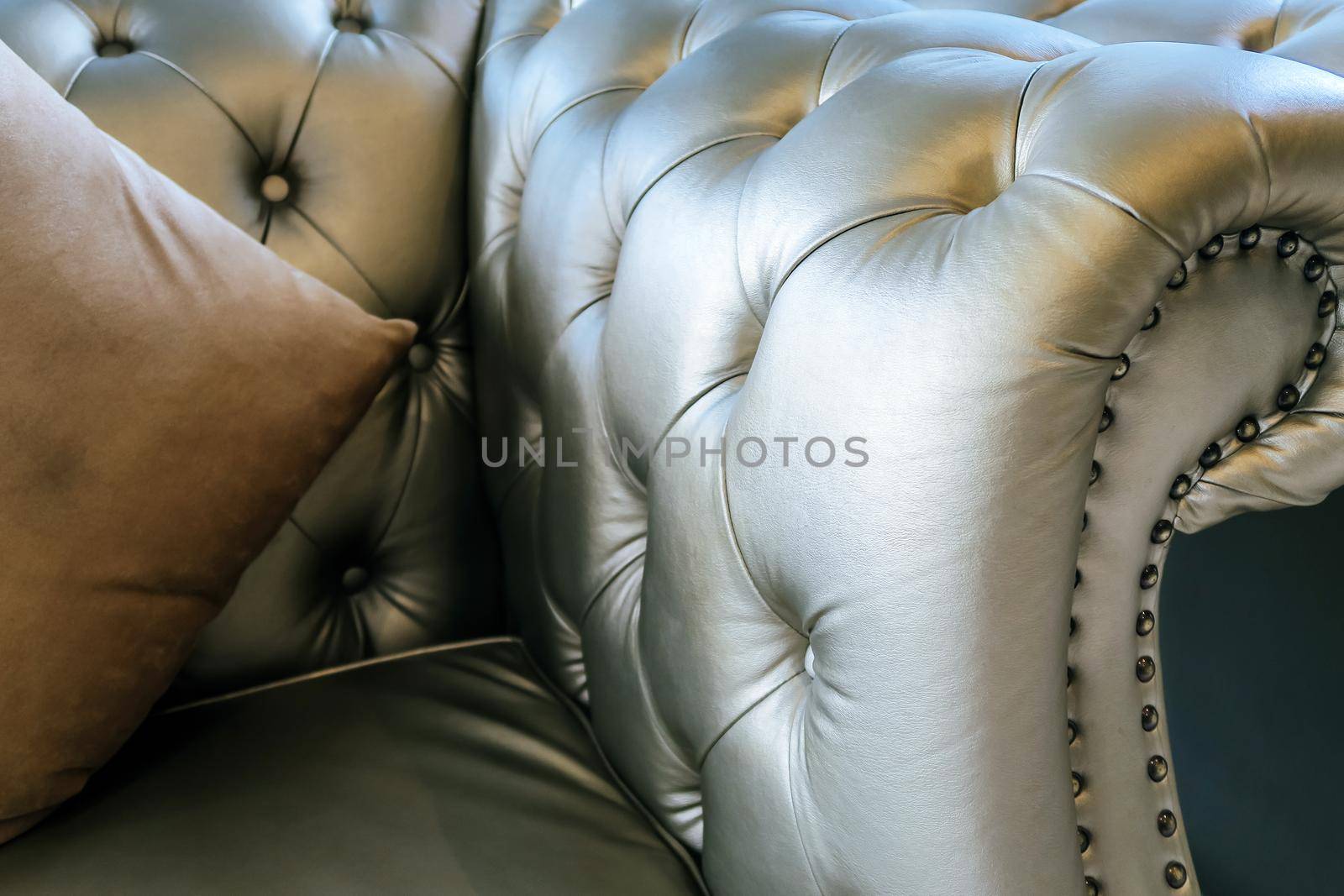 Detail image of vintage of leather sofa