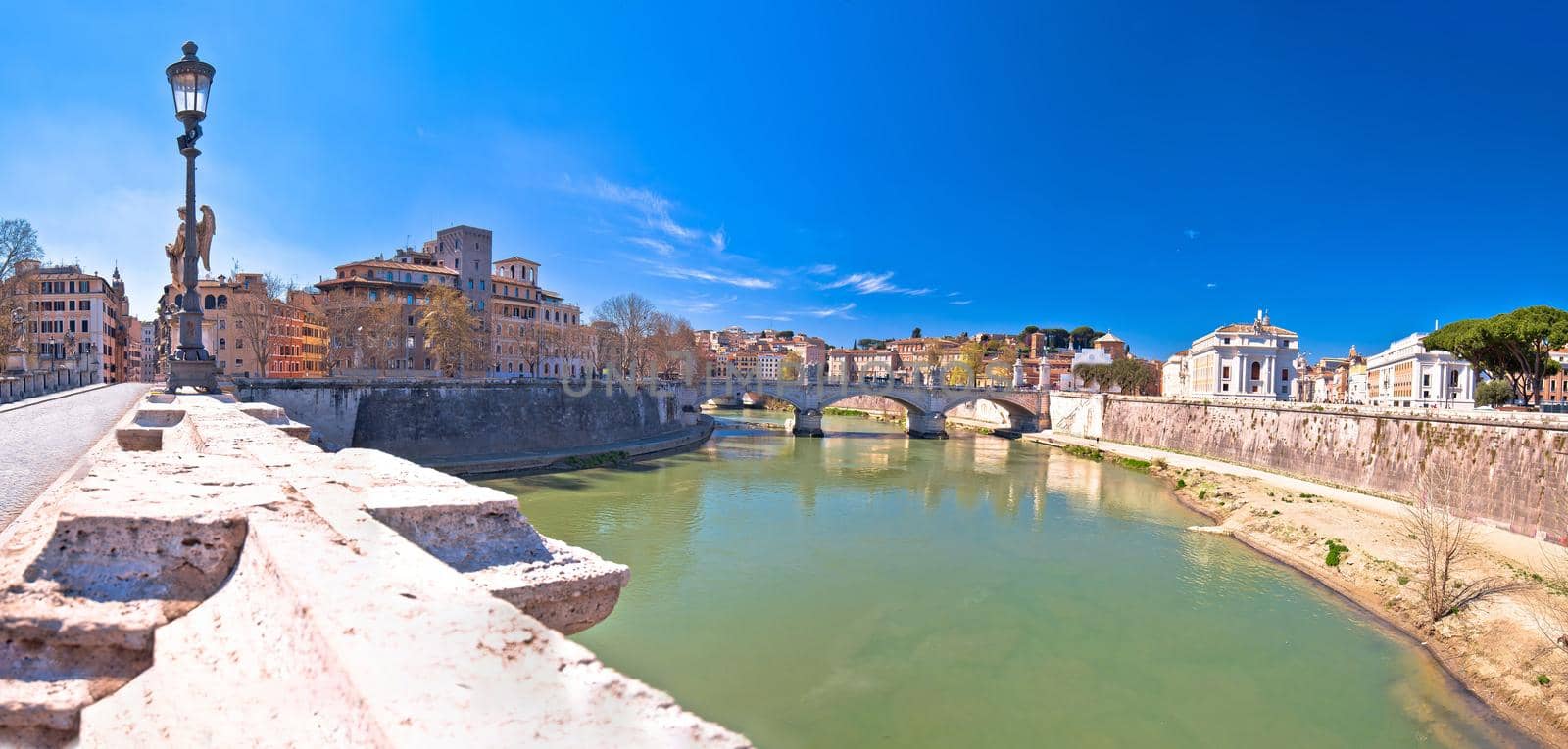Rome. Tiber river and Rome historic cityscape and Vatican view by xbrchx