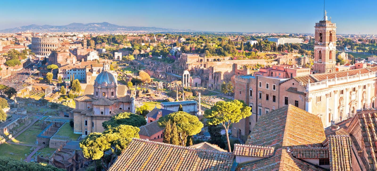 Eternal city of Rome historic landmarks panoramic view, capital of Italy
