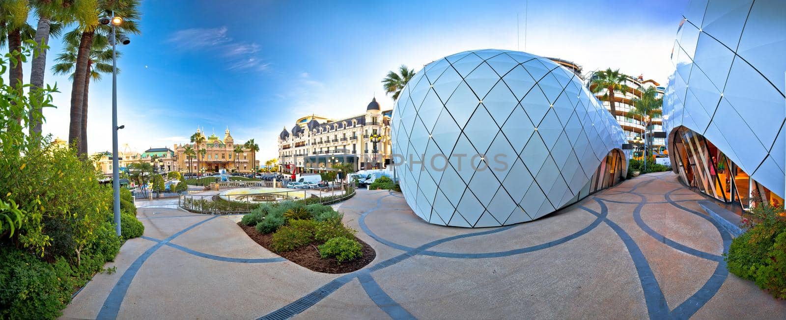 Place Casino square in Monte Carlo panoramic view, Principality of Monaco