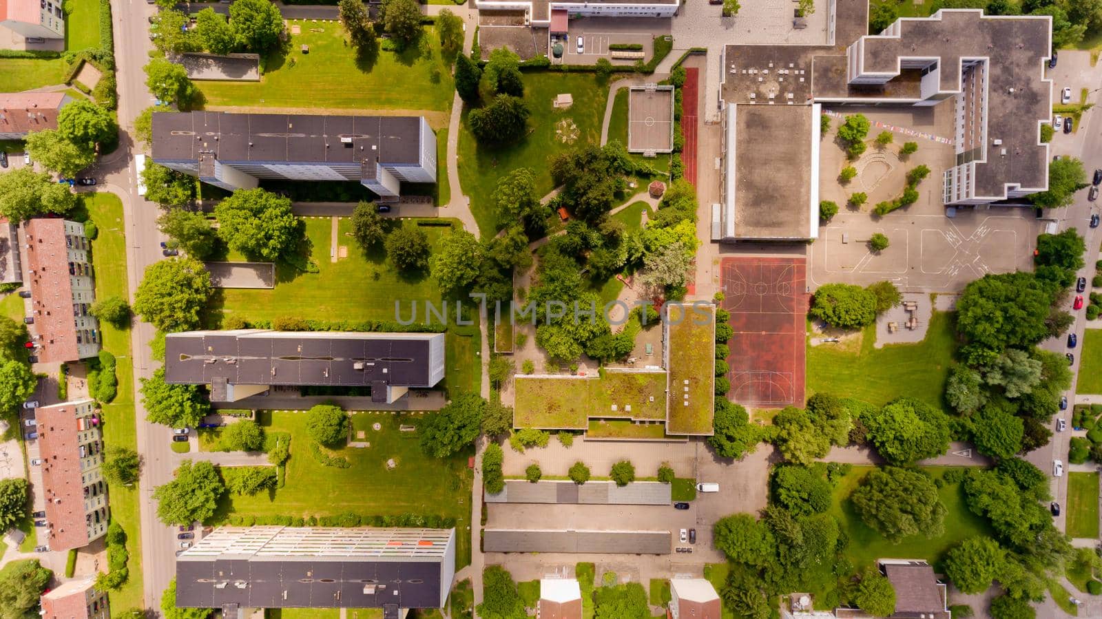 Top view of Memmingen city in Bavaria. Germany.