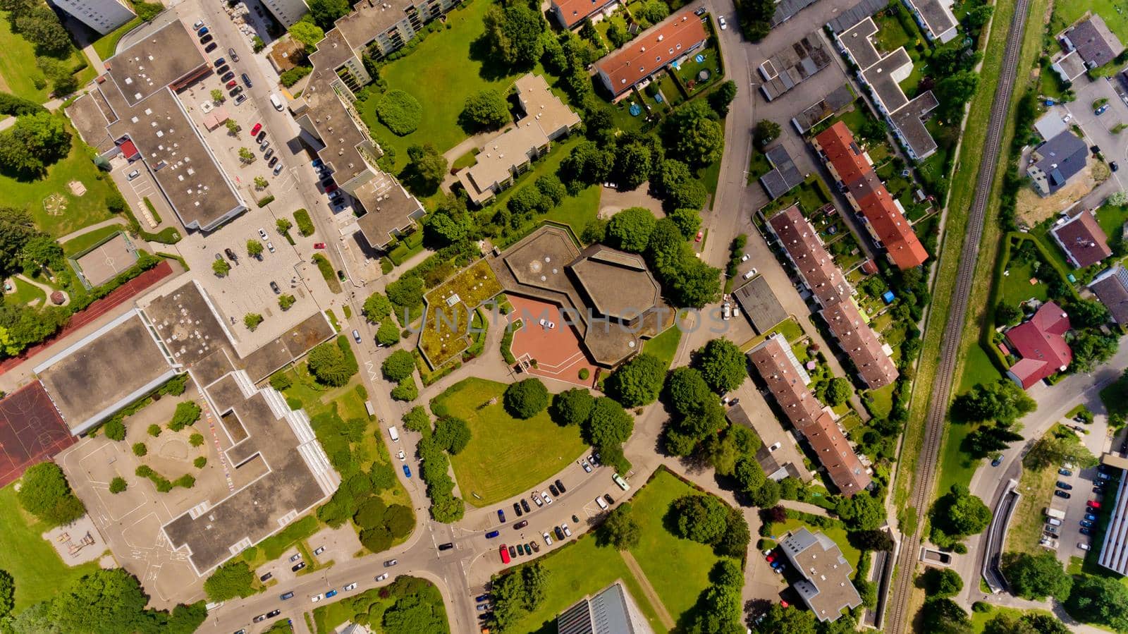 Top view of Memmingen city in Bavaria. Germany.