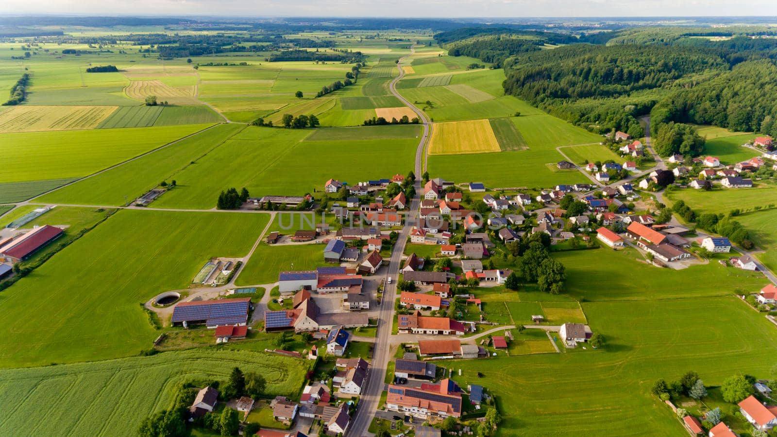 Aerial view of Boos village in Bavaria. Germany. by leonik