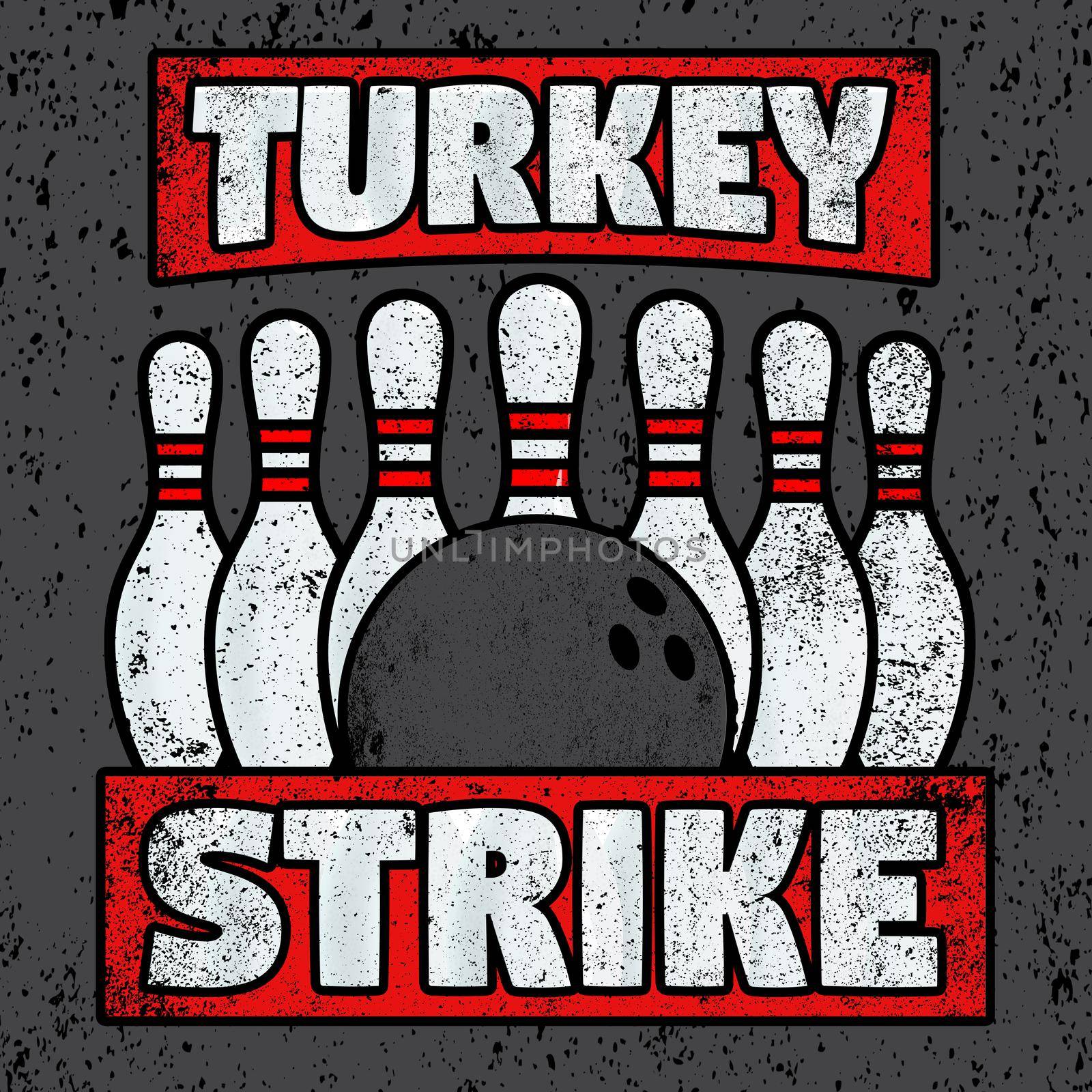A bowling ball and pins with the text Strike Team".