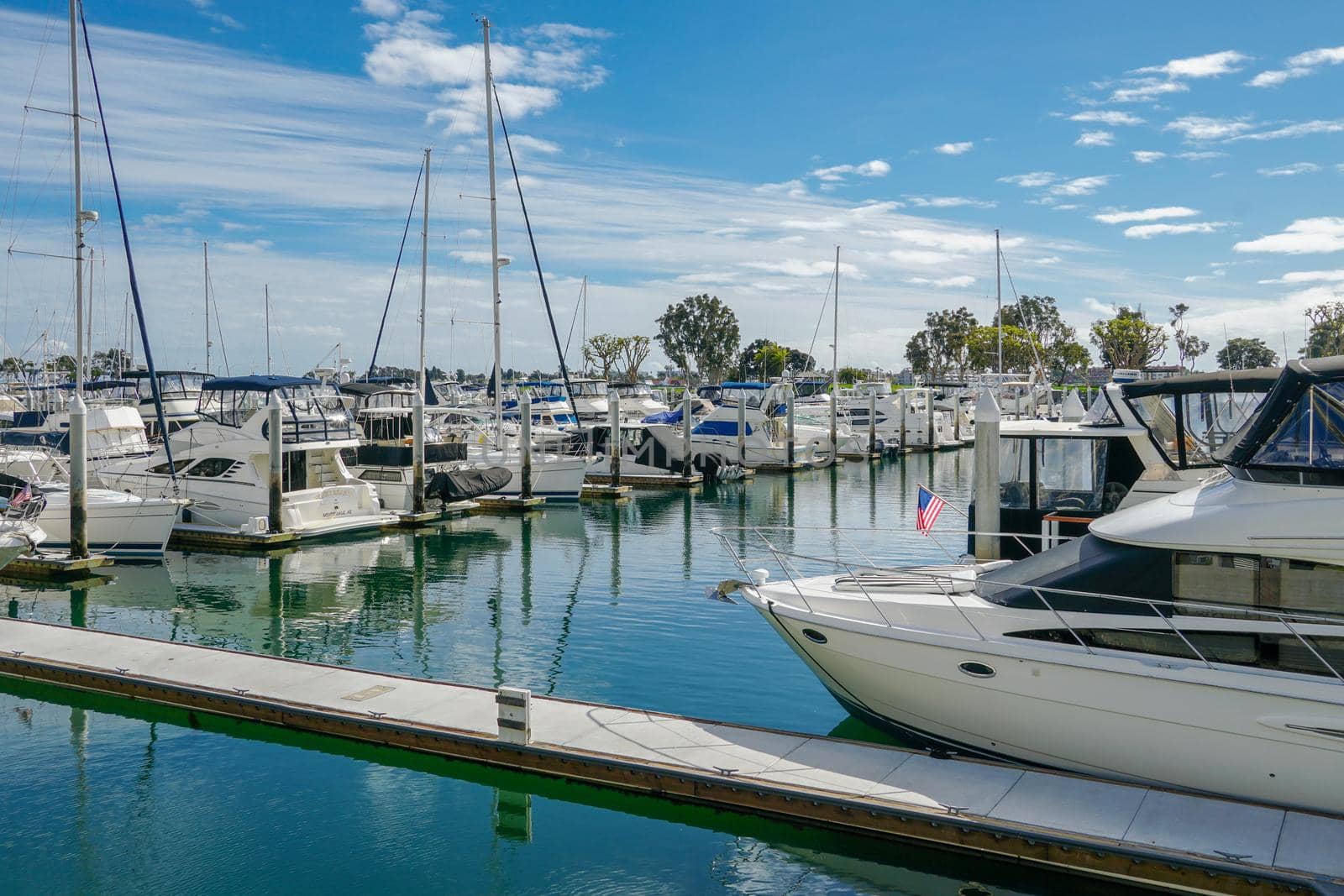 Boats moored at Embarcadero Marina Park North, San Diego.  by Bonandbon