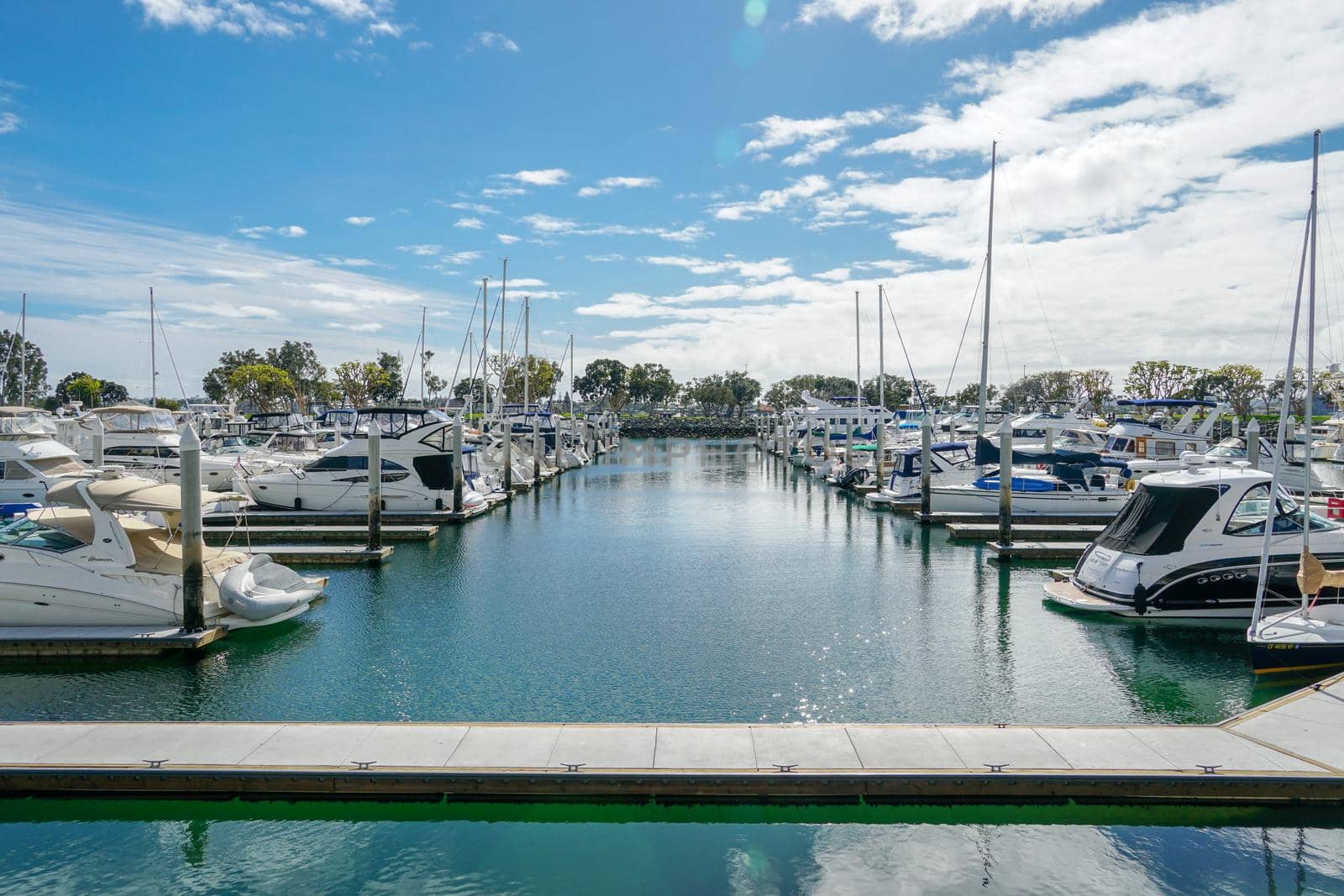 Boats moored at Embarcadero Marina Park North, San Diego.  by Bonandbon