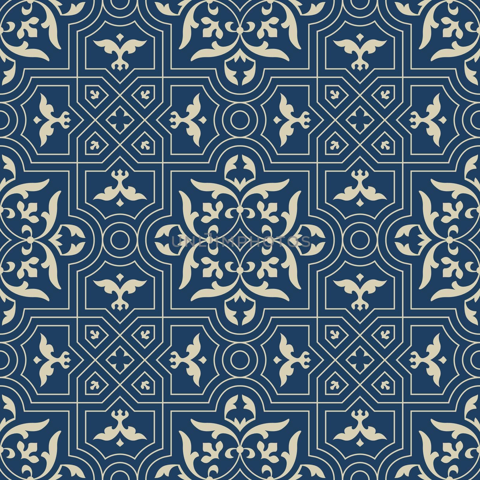 Beautiful oriental pattern on a blue background close-up.Texture or background