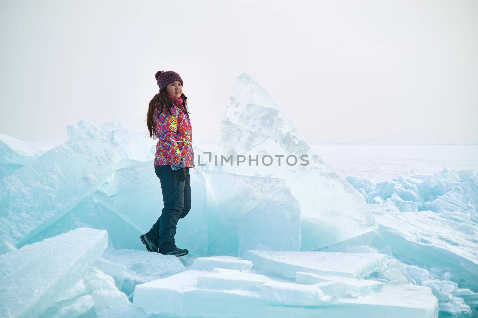 Traveller in Surreal Ice Landscape by snep_photo