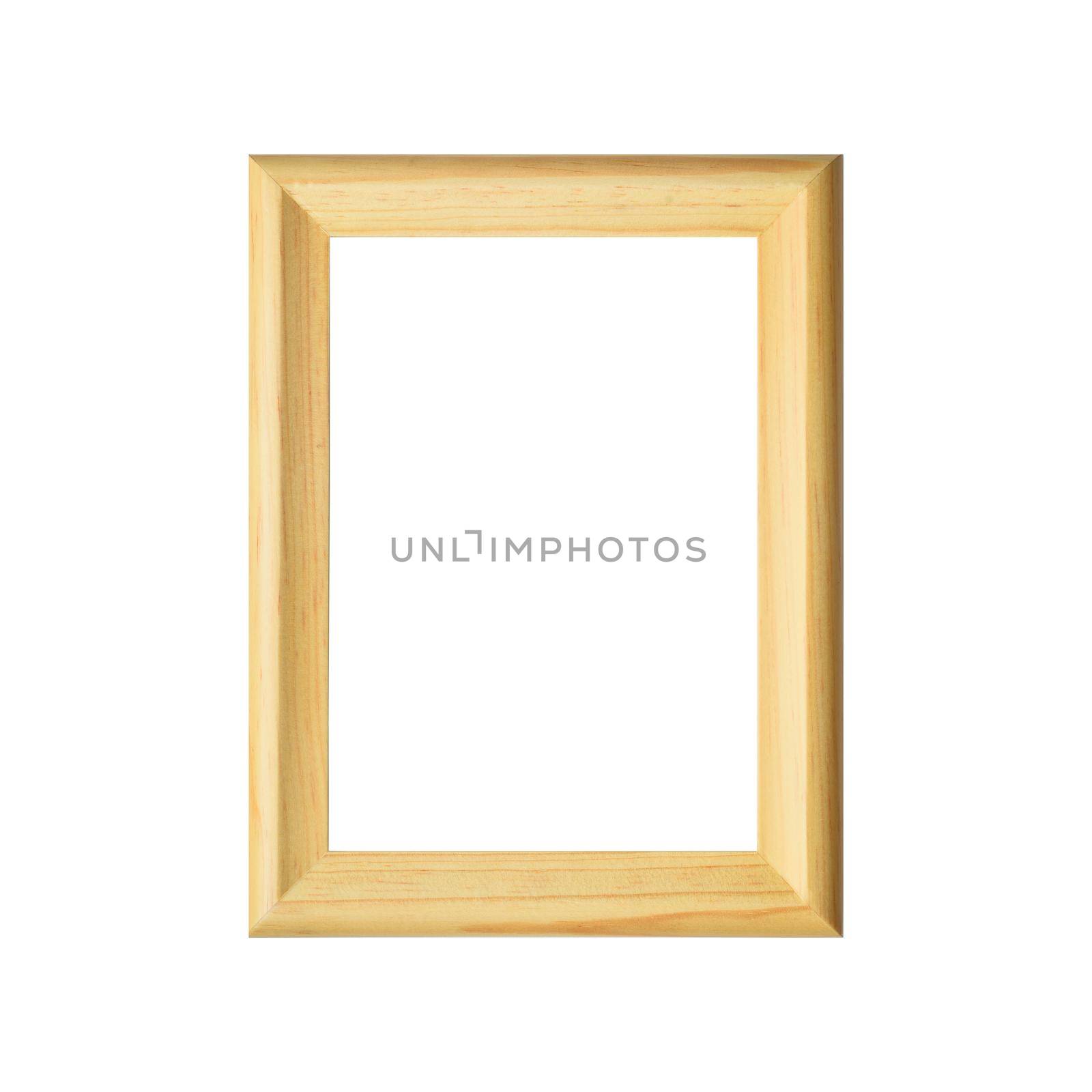 Nature Wood photo frame isolated on white background with clipping path by Nuamfolio