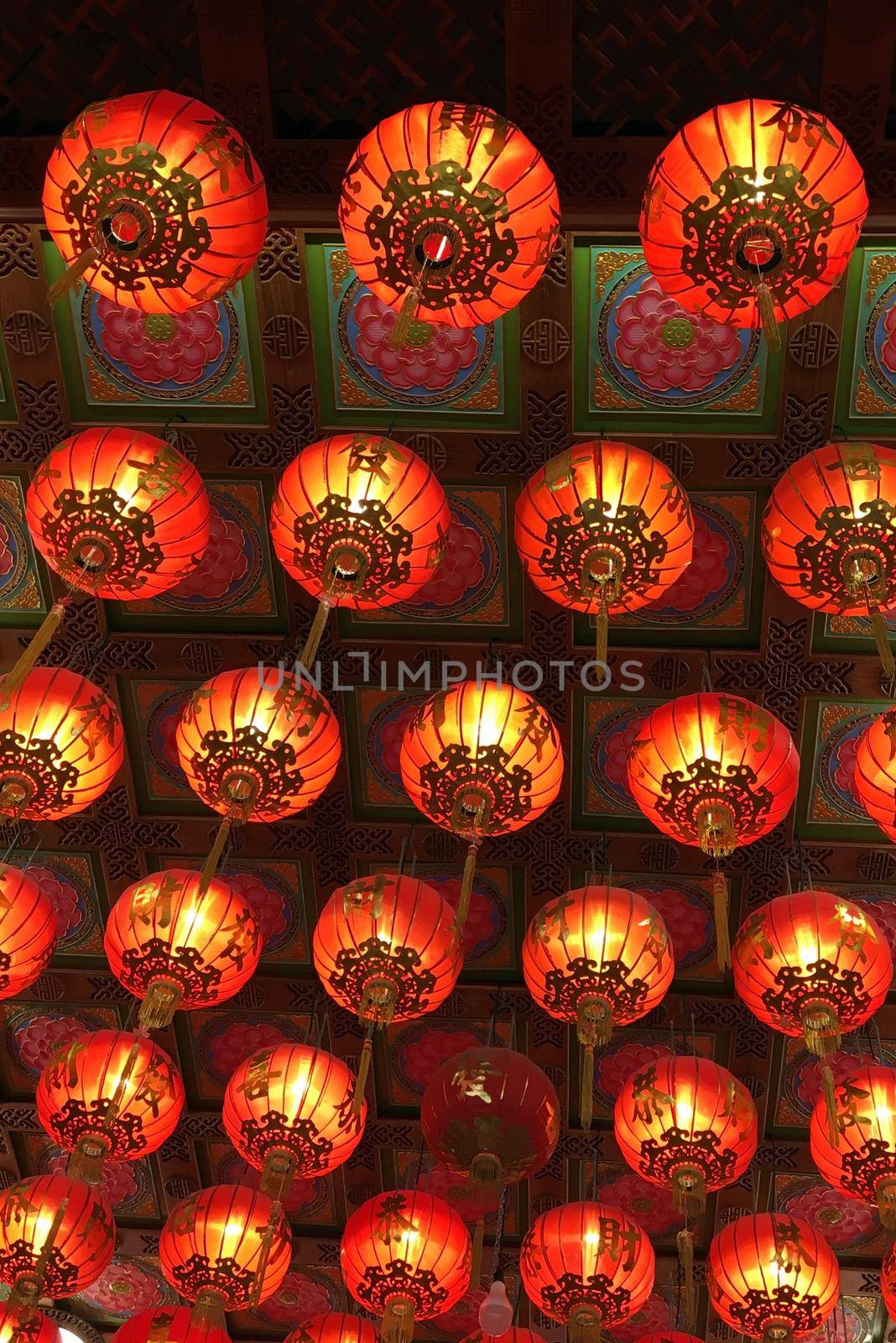 Chinese Red lanterns in china town preparation for the upcoming Chinese New Year
