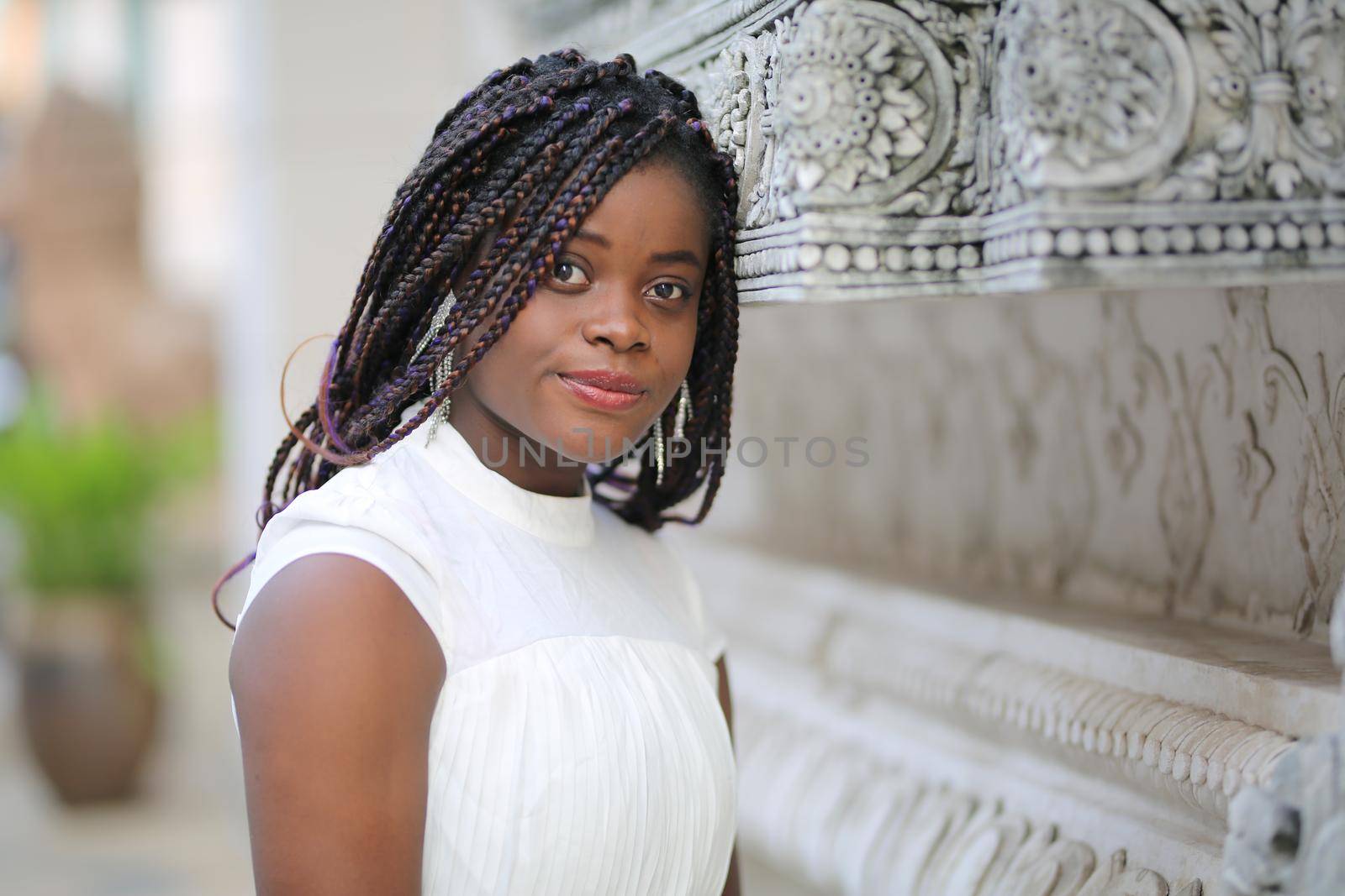 portrait of joyful young teenager african american outdoor