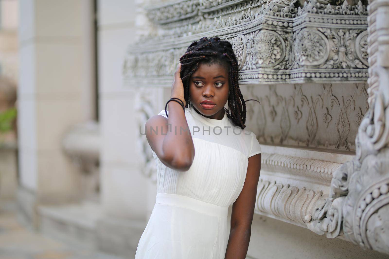 portrait of joyful young teenager african american outdoor