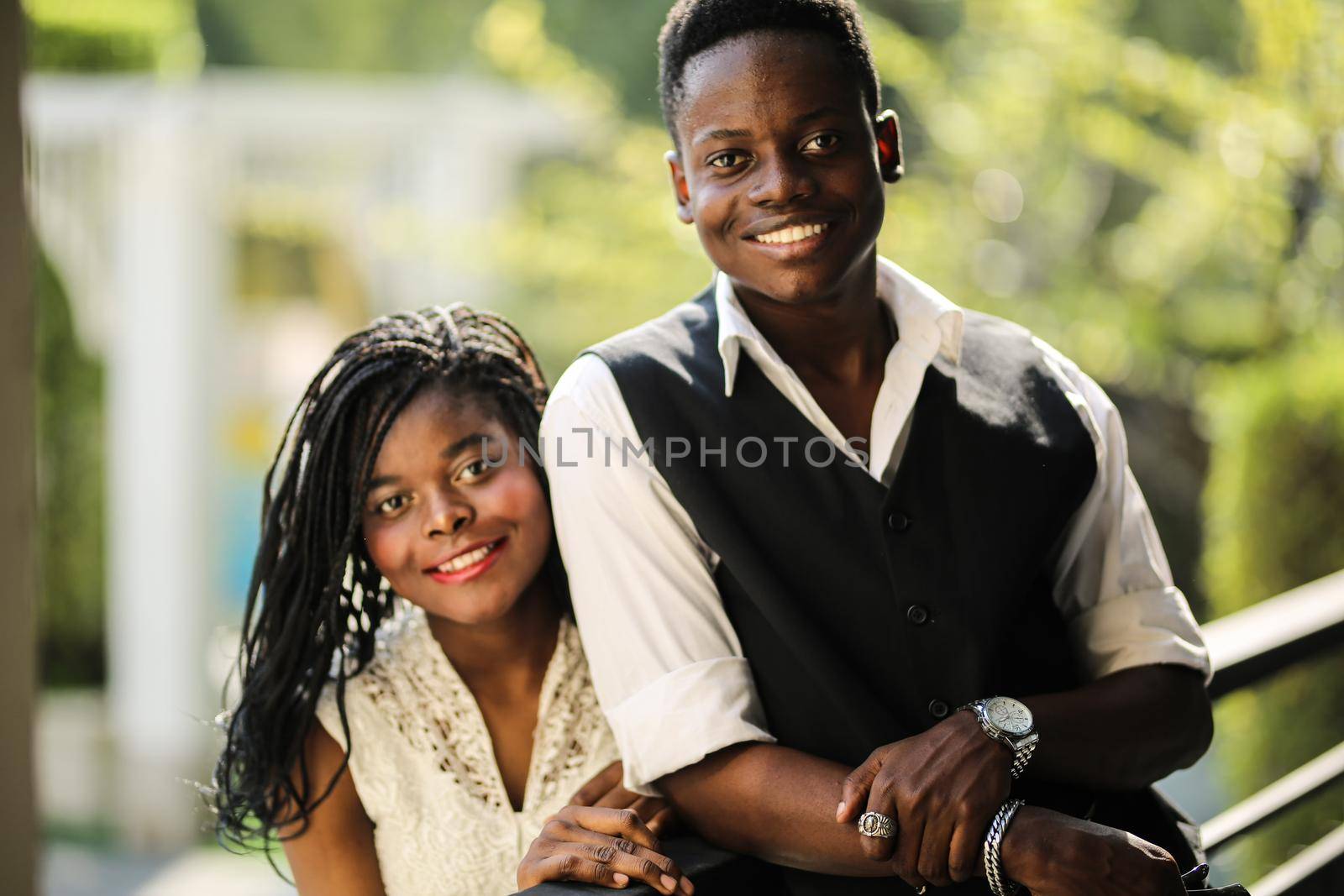 portrait of joyful young teenager african american outdoor