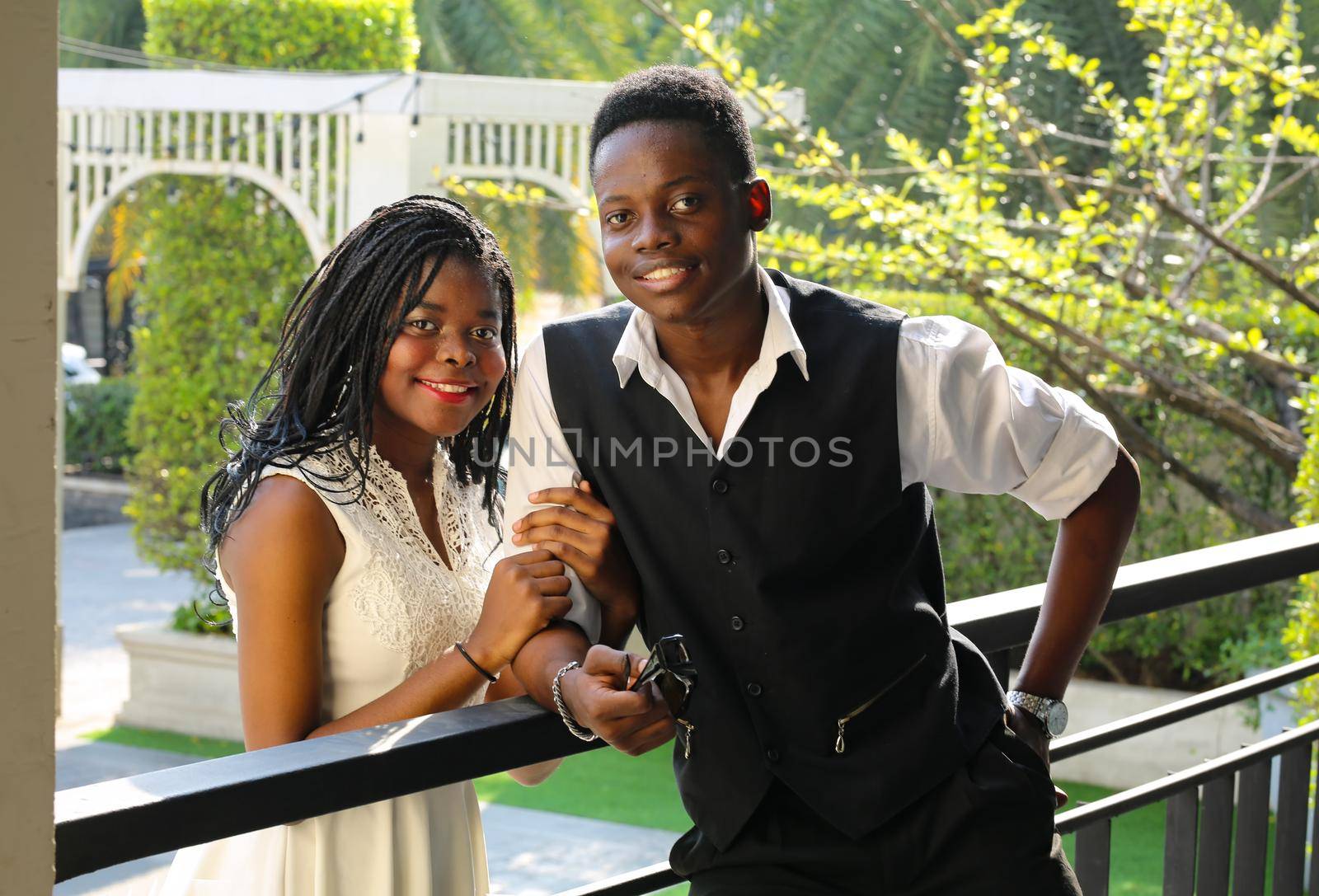 portrait of joyful young teenager african american outdoor