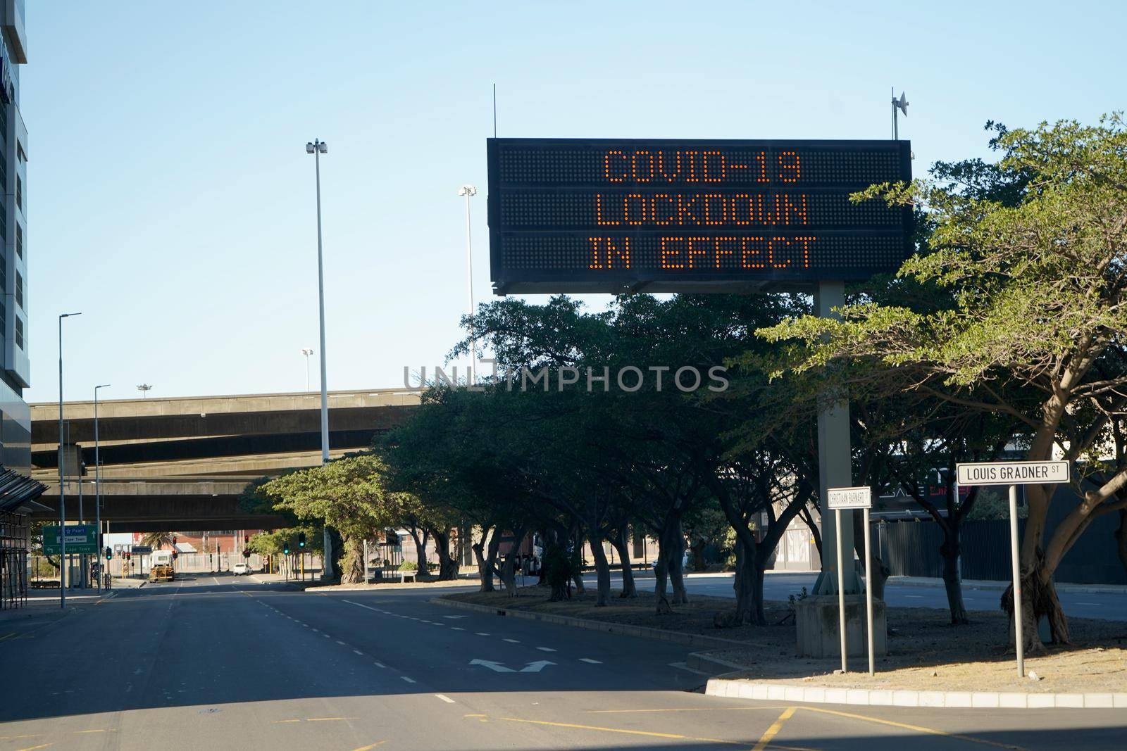 2 April 2020 - Cape Town,South Africa : Empty streets in the city of Cape Town during the lockdown for Covid-19 by fivepointsix