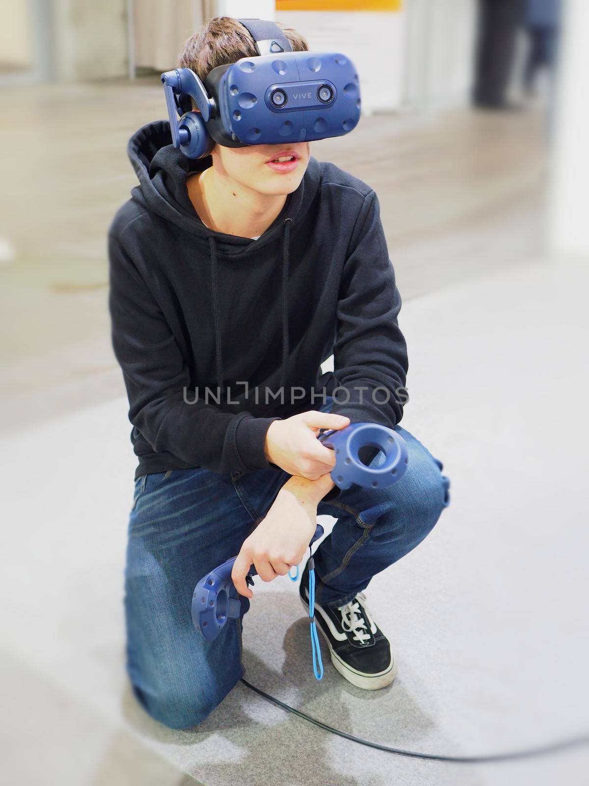 Testing device for virtual reality applied in business and industrial environment Turin Italy February 12 2020
