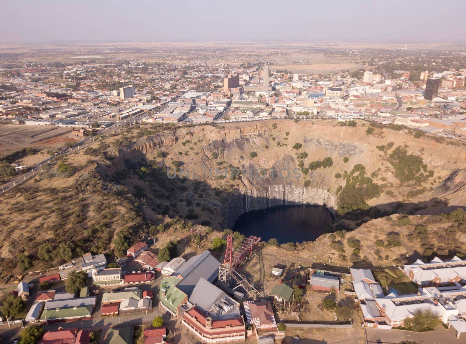 Aerial view of the big hole of Kimberley, South Africa by fivepointsix